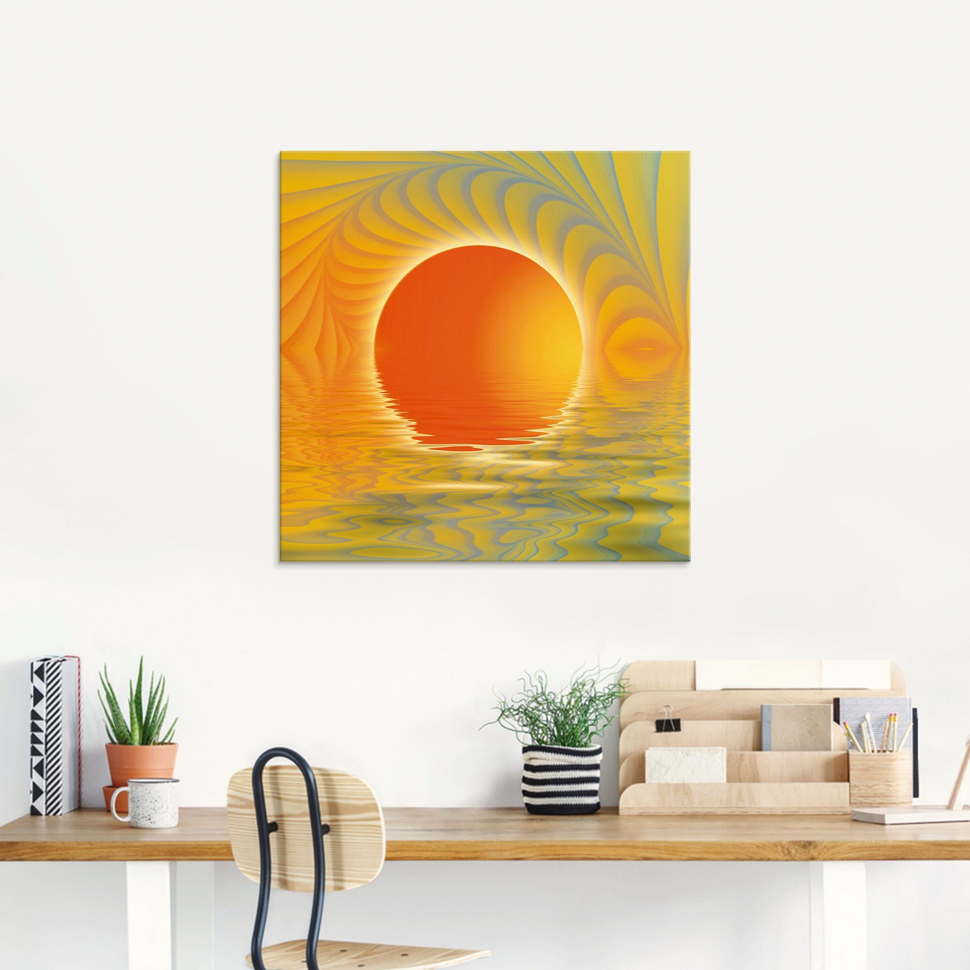Artland Print op glas Abstracte zonsondergang