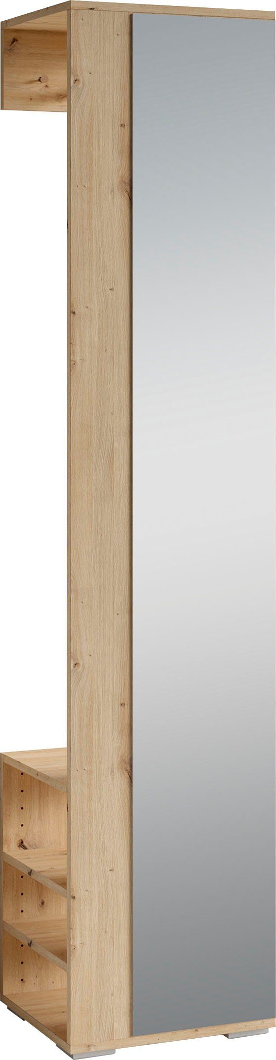 byliving kapstokpaneel ben breedte 40 cm, met spiegel en garderobestang (1 stuk) bruin