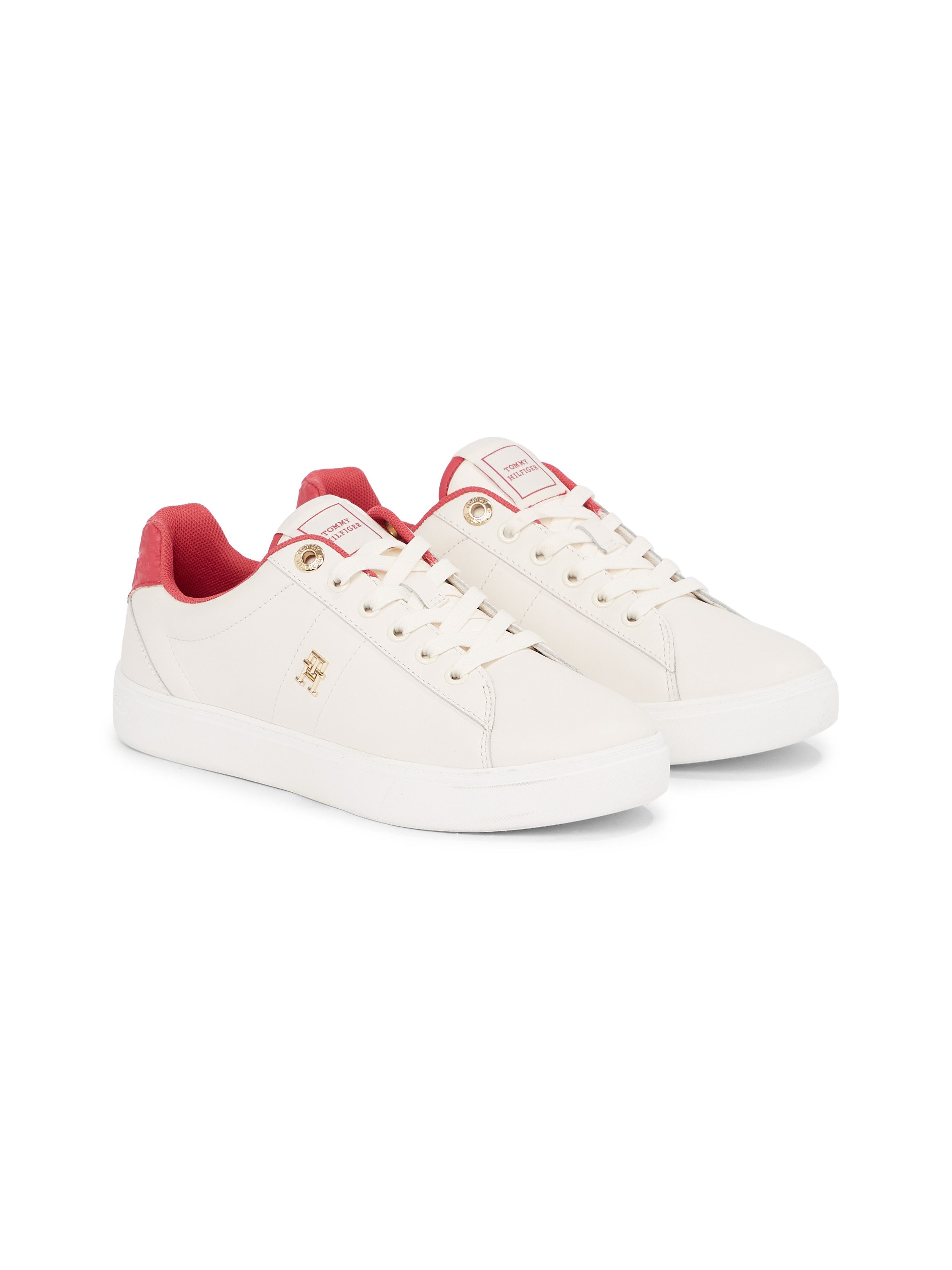 Tommy Hilfiger Plateausneakers ELEVATED ESSENT SNEAKER MONOGRAM veterschoenen, vrijetijdsschoen, lage schoen met gewatteerde schaprand