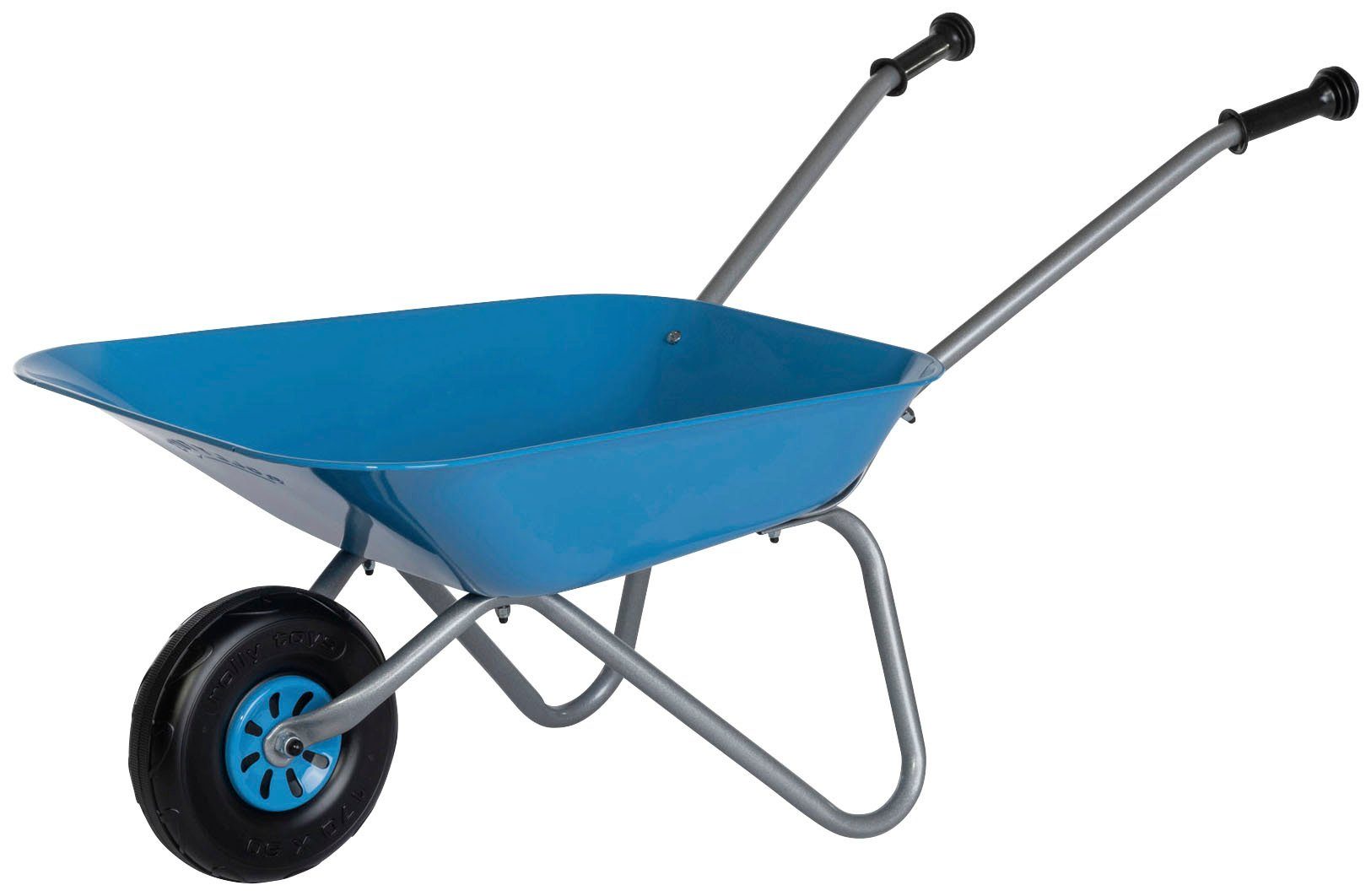 rolly toys® Kruiwagen Rolly metalen kruiwagen, zilverkleur/blauw