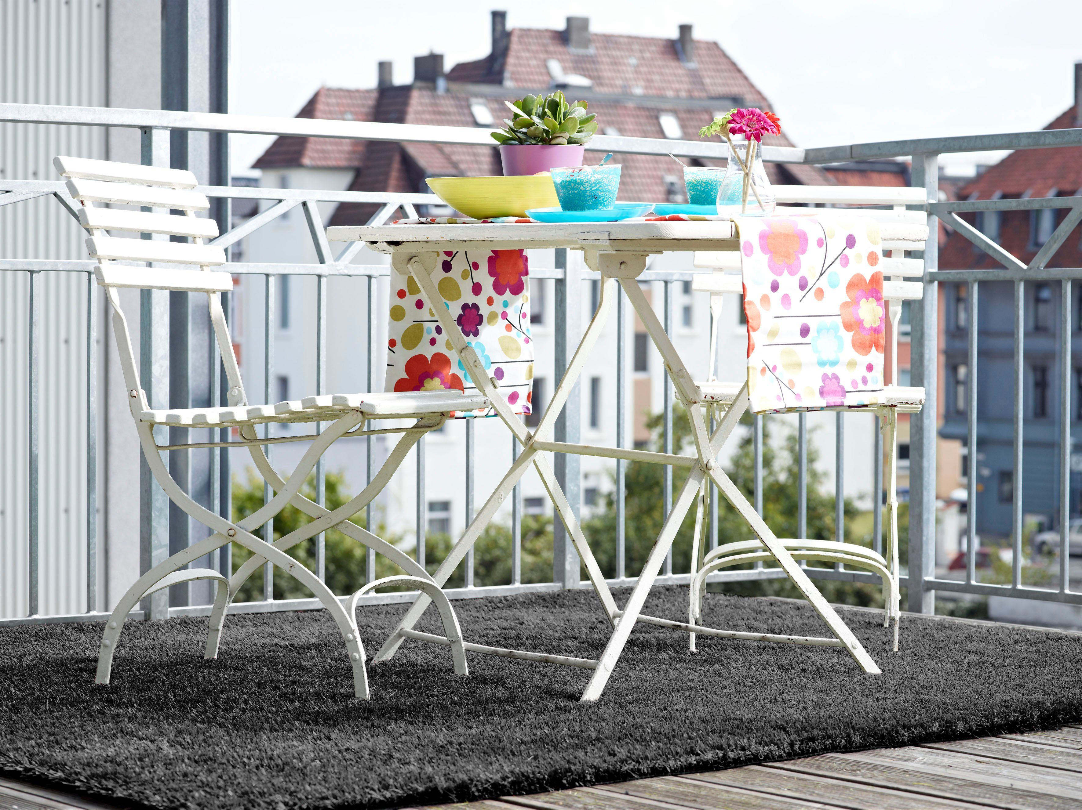 Andiamo Kunstgras Trendy, Made in Netherlands Grastapijt, moderne uitstraling, met afvoer gaten, duurzaam (1 stuk) buitenkleden grijs