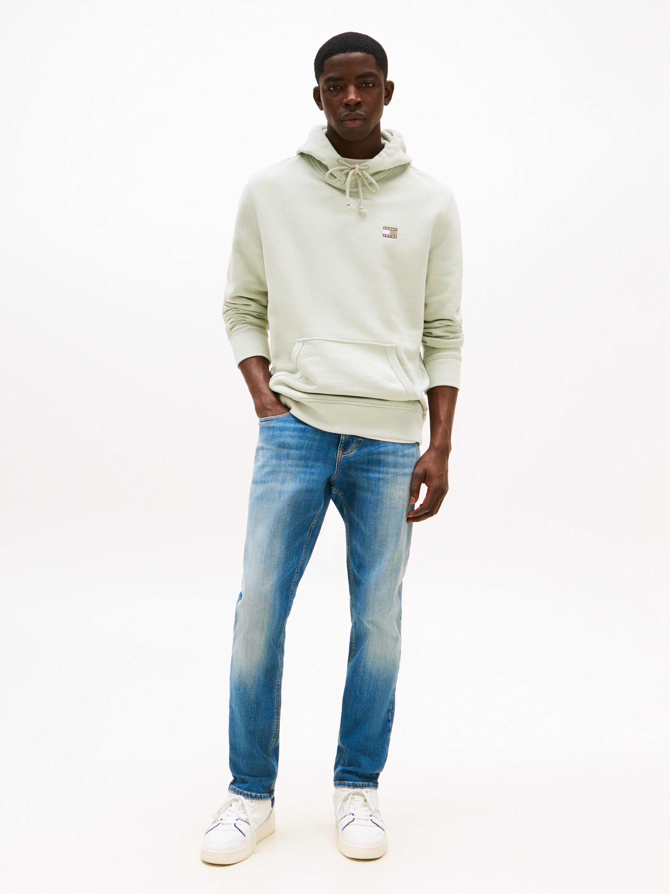 TOMMY JEANS Straight jeans SCANTON SLIM BI0234 Met merkenlabel van leer achter