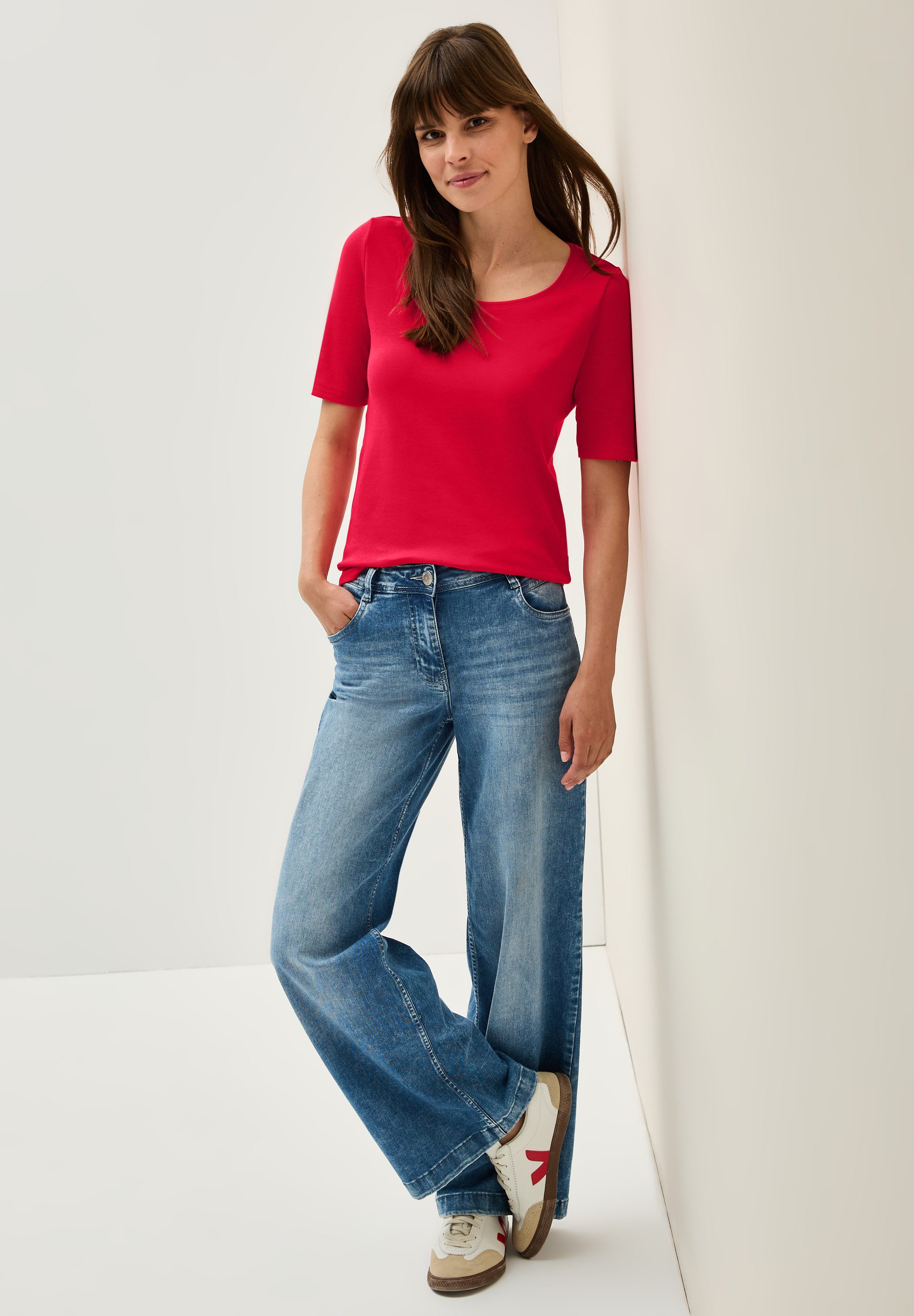 Cecil T-shirt Stijl Lena met klassieke ronde hals