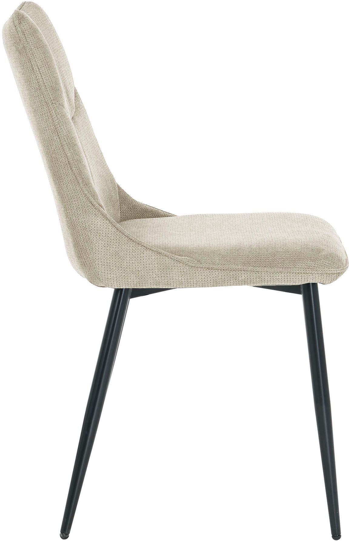 byLIVING Eetkamerstoel Carlo (2-stuks set) Frame van metaal zwart, keukenstoel, geweven stofbekleding, diverse kleuren (set)