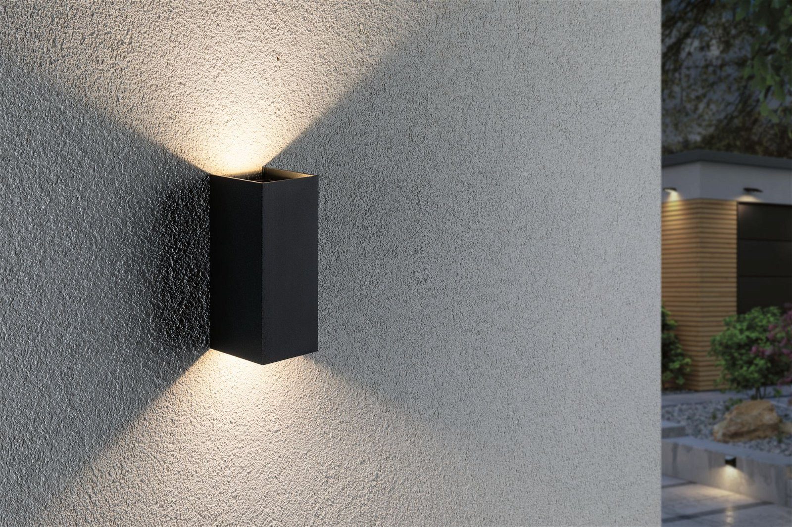 Paulmann Led-wandlamp voor buiten Flame vierkant 65x70mm 3000K 2x2,8W 2x290lm 230V Antraciet Aluminium (1 stuk)