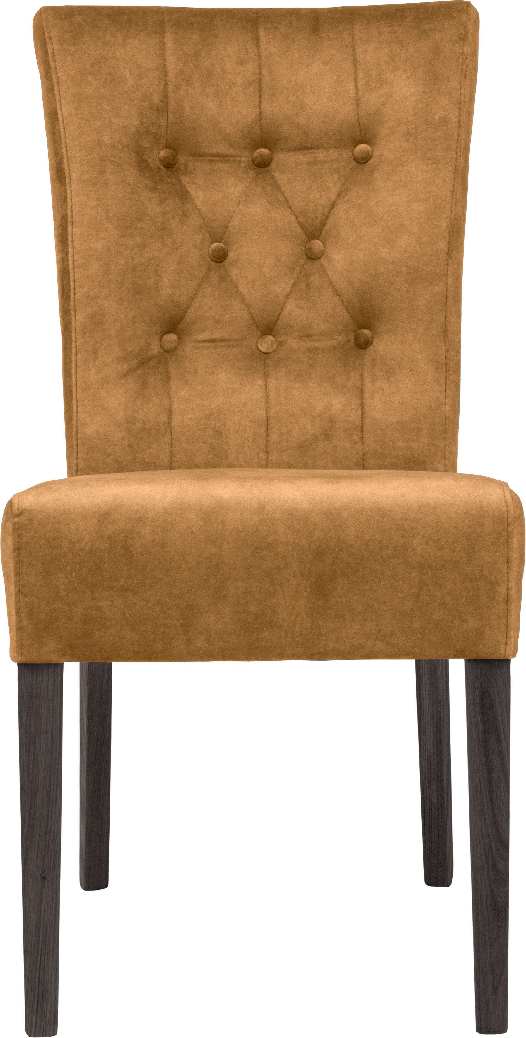 Home affaire Eetkamerstoel Queen BESTSELLER Gestoffeerde stoel met knoopdetails, set van 2, 4 of 6