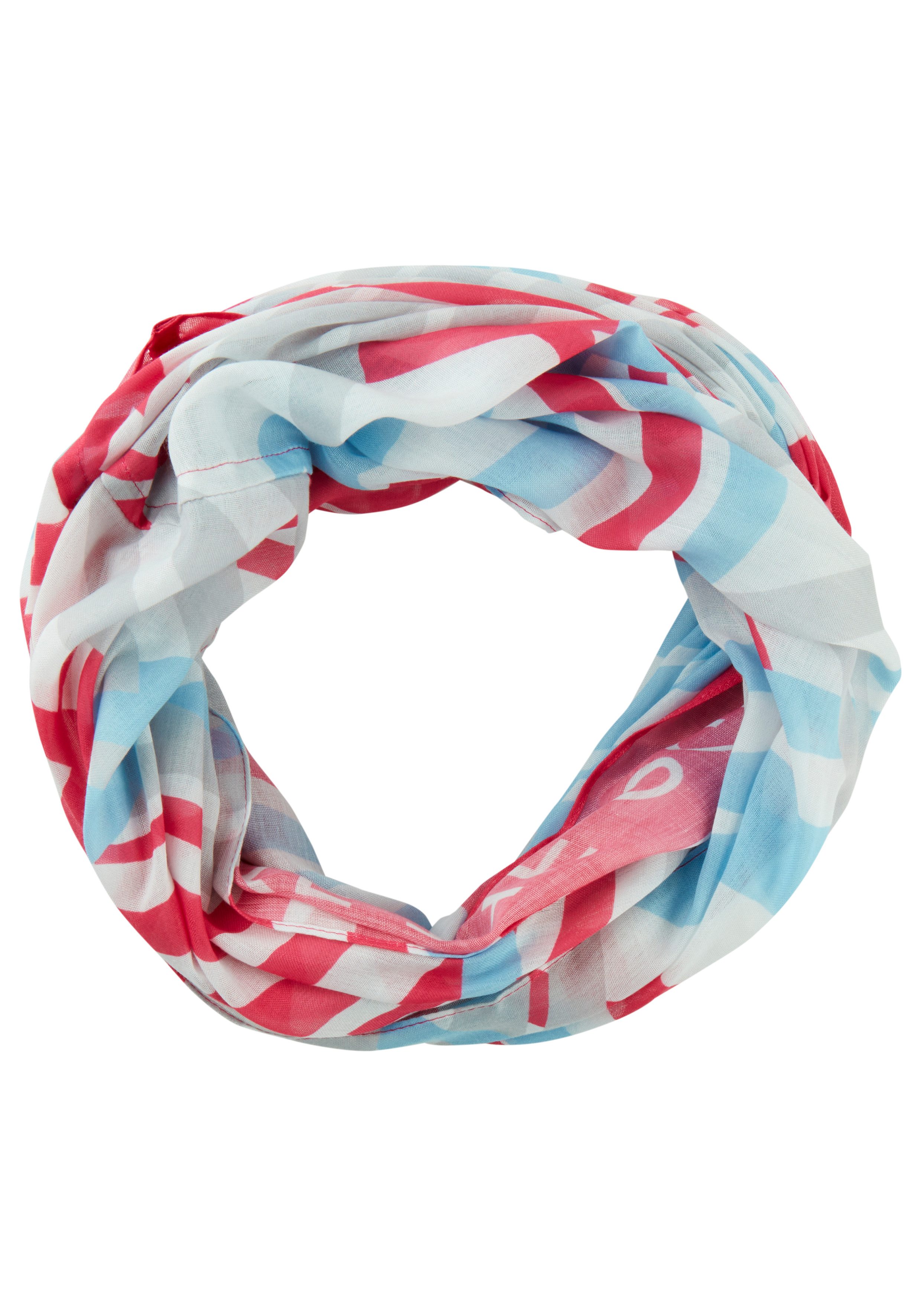 Laura Scott Colsjaal in maritieme look met strepen & tekst - nieuw dames sjaals multicolor