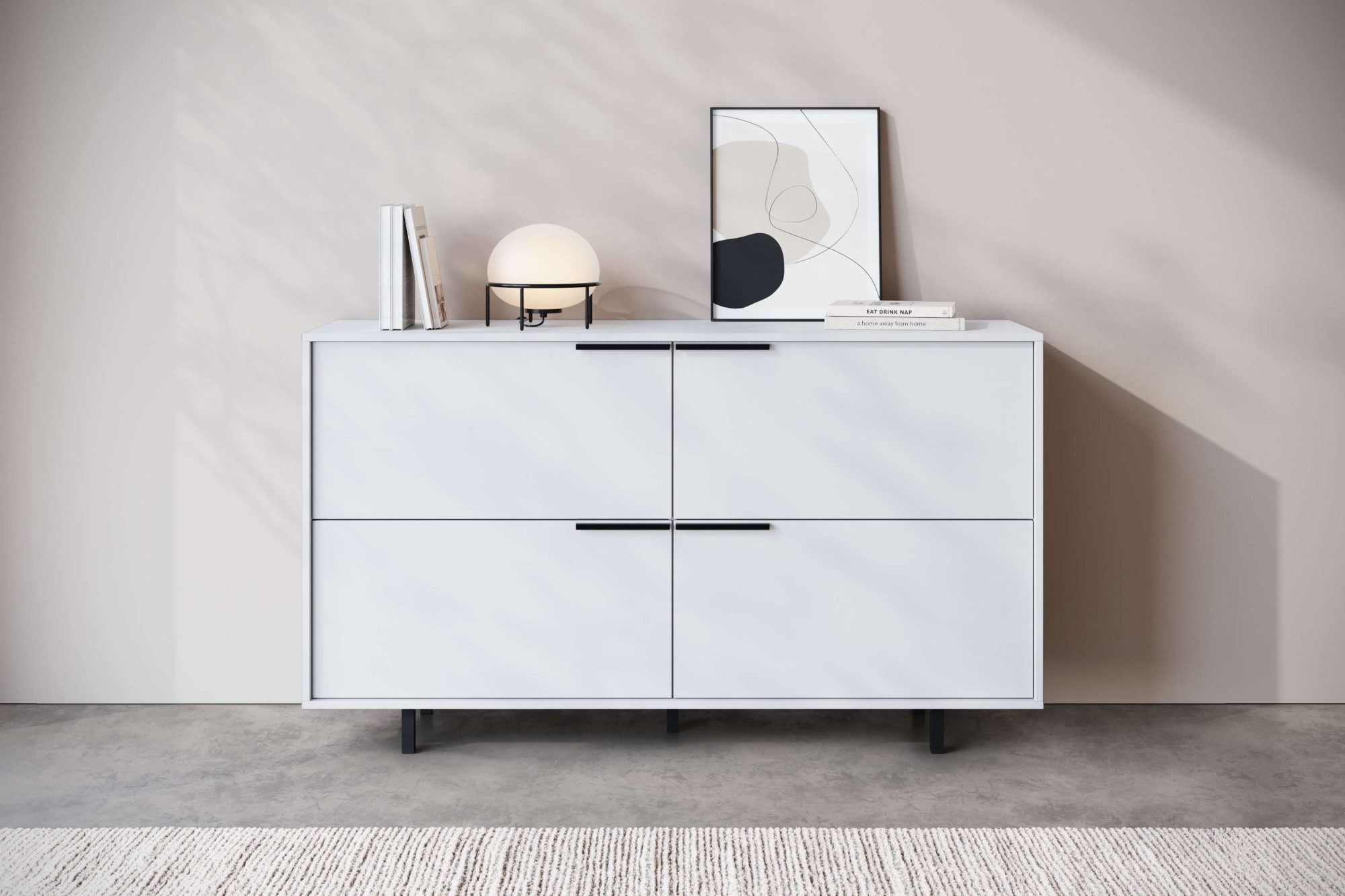 INOSIGN Dressoir Dinant Commode, met 4 kleppen, breedte 150 cm dressoirs wit