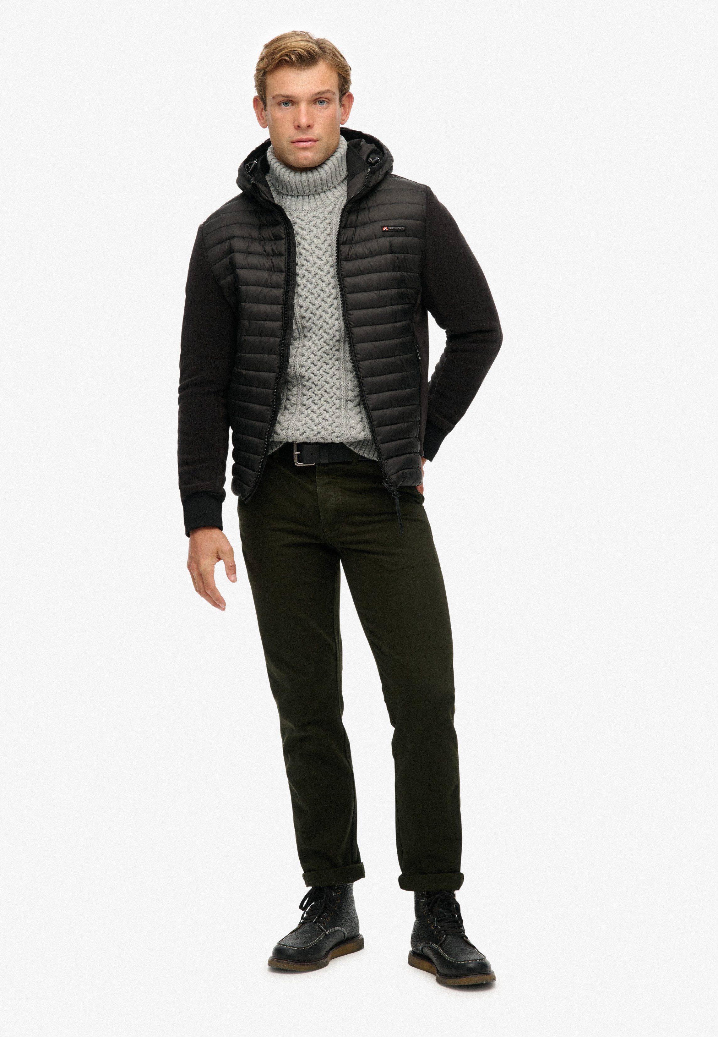 Superdry Gewatteerde jas HOOD STORM FLEECE HYBRID JKT