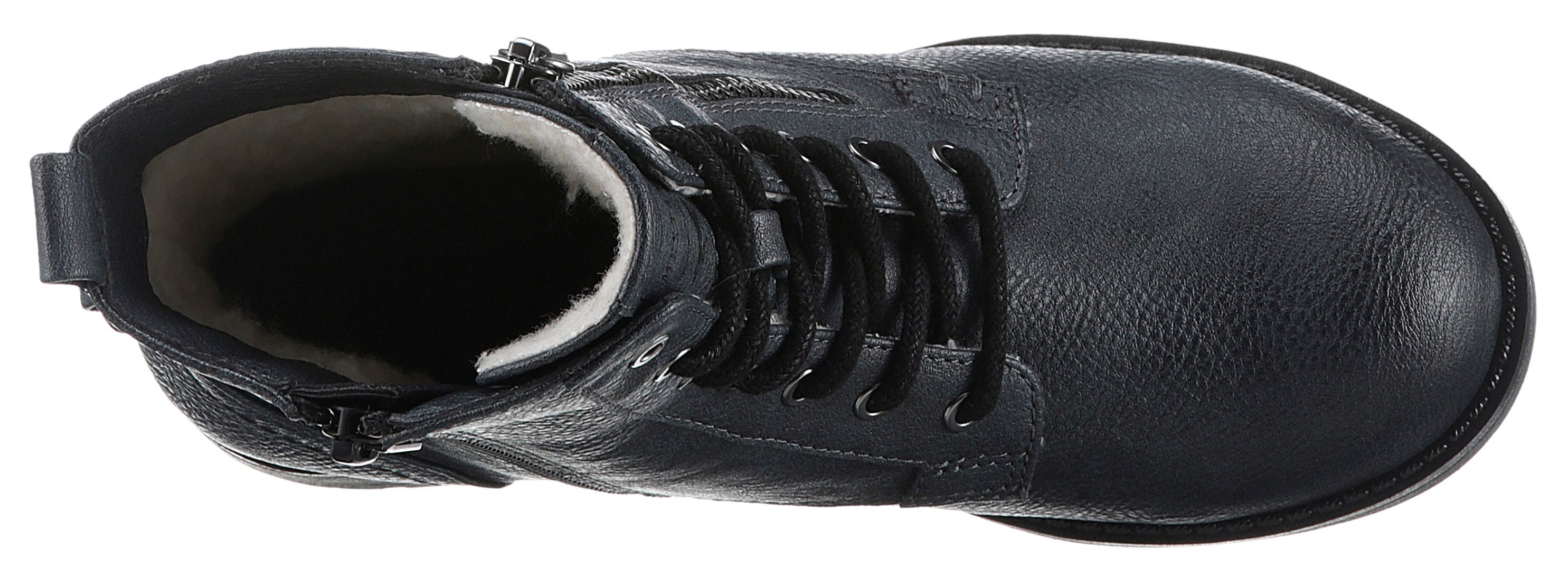 Mustang Shoes Winterlaarzen lace-up boots, ankle boots, block heel, with zipper