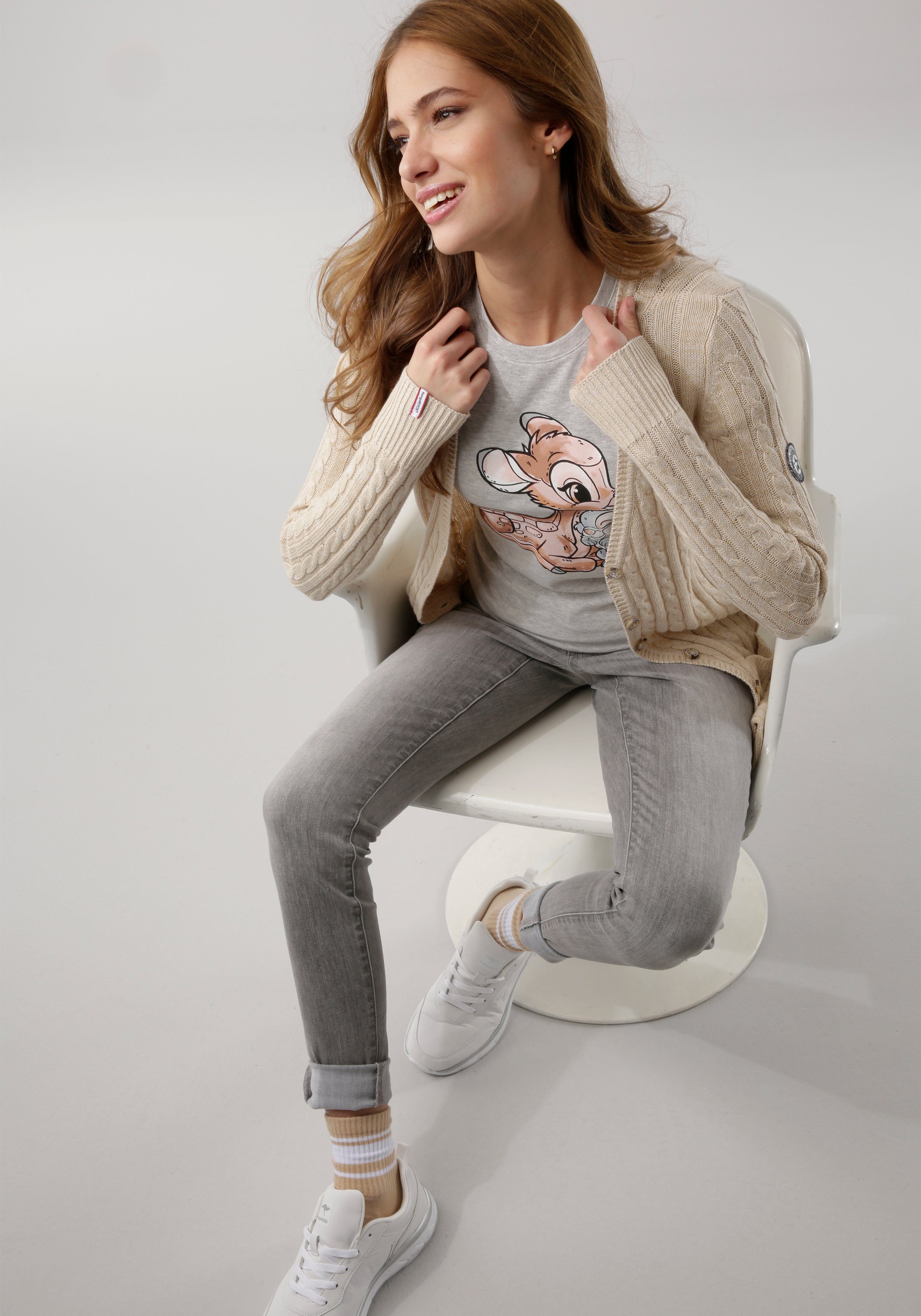 KangaROOS Lang vest met trendy kabelpatroon en zakken