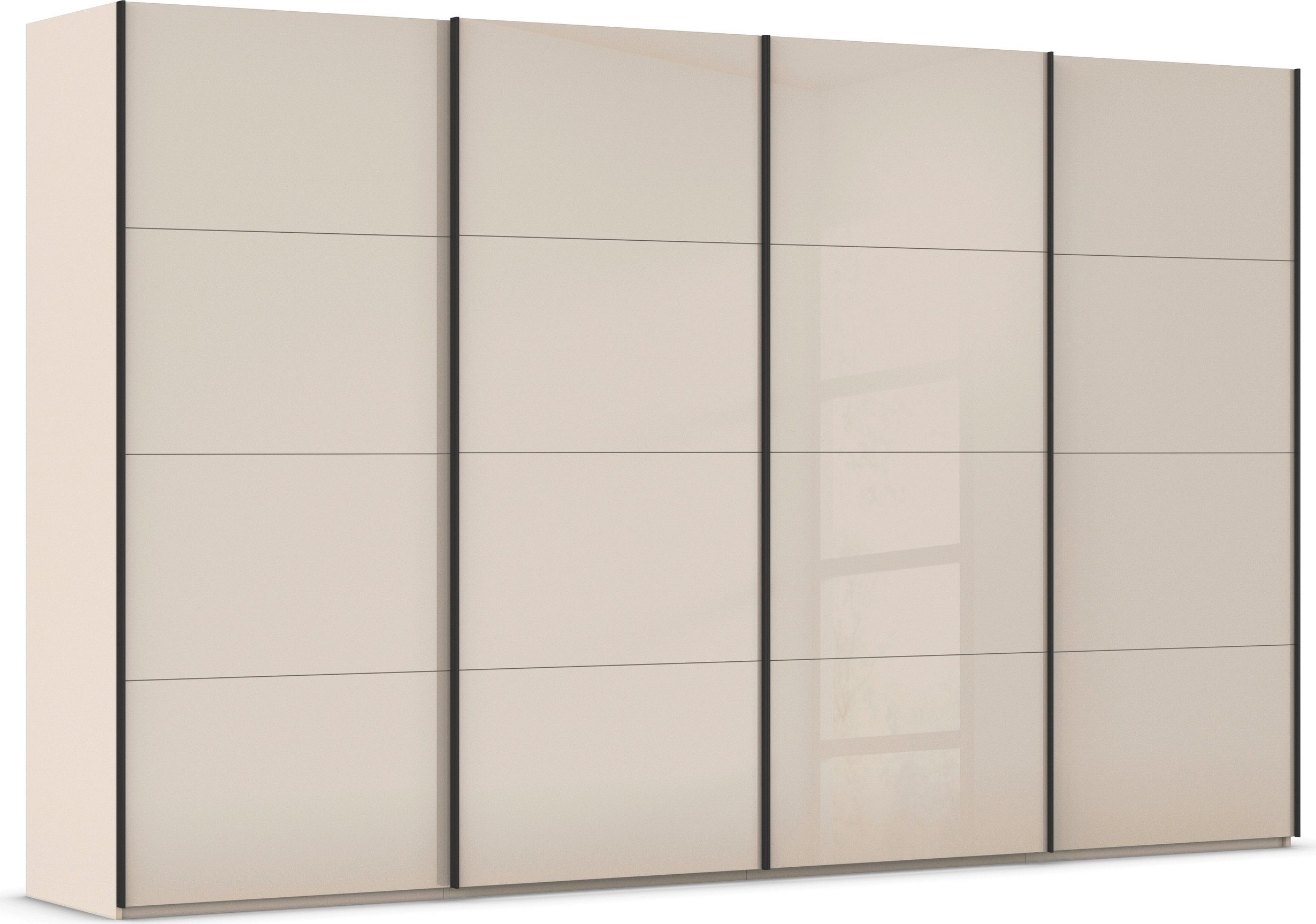 rauch Schuifdeurkast Kledingkast Kast Garderobe Slaapkamerkast SCALE-FYRA edel vierdelige deuren met glas-front veel kleuren made in germany