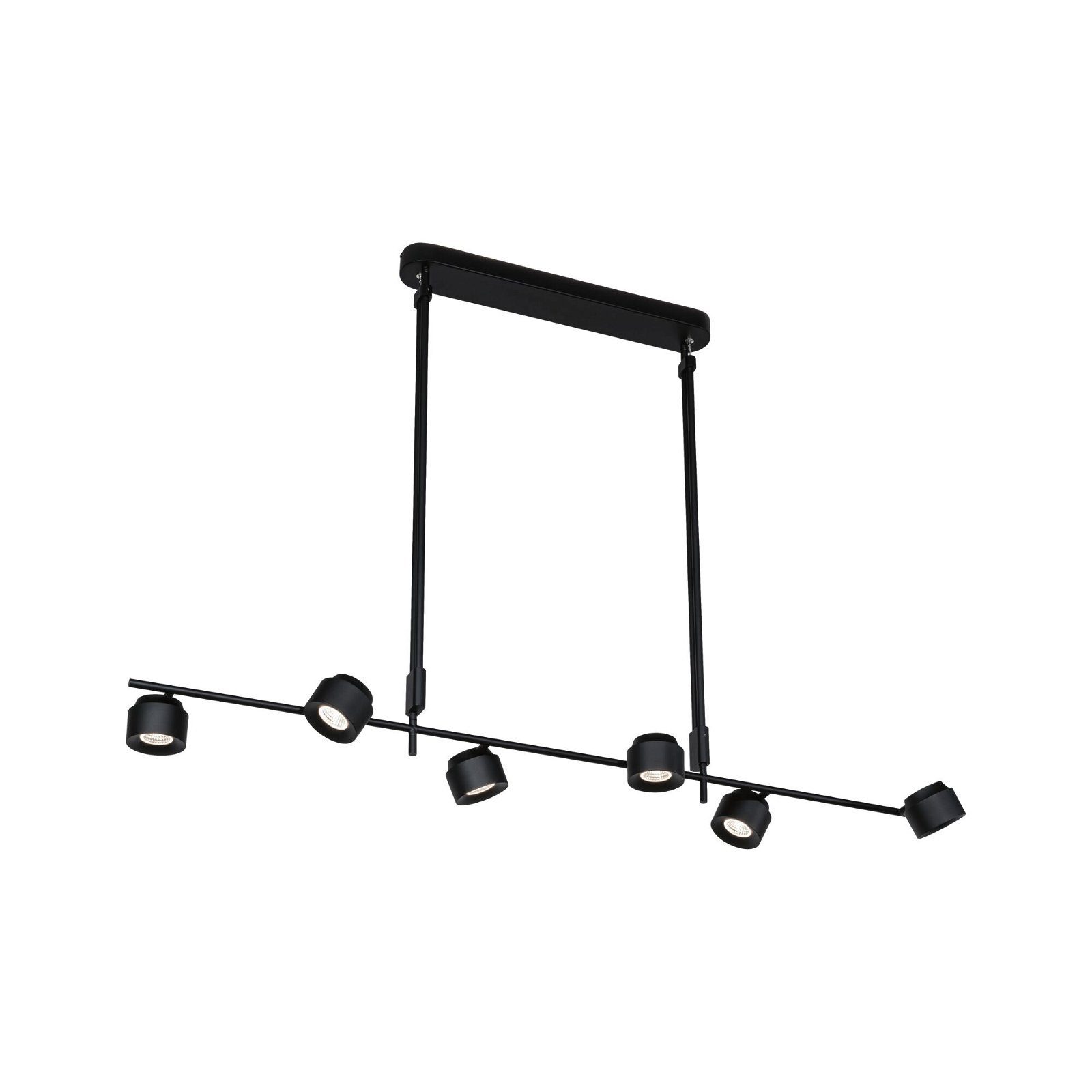Paulmann Led-hanglamp Puric Pane Effect 6x 6,5W Zwart 230V Metaal/Kunststof (1 stuk)