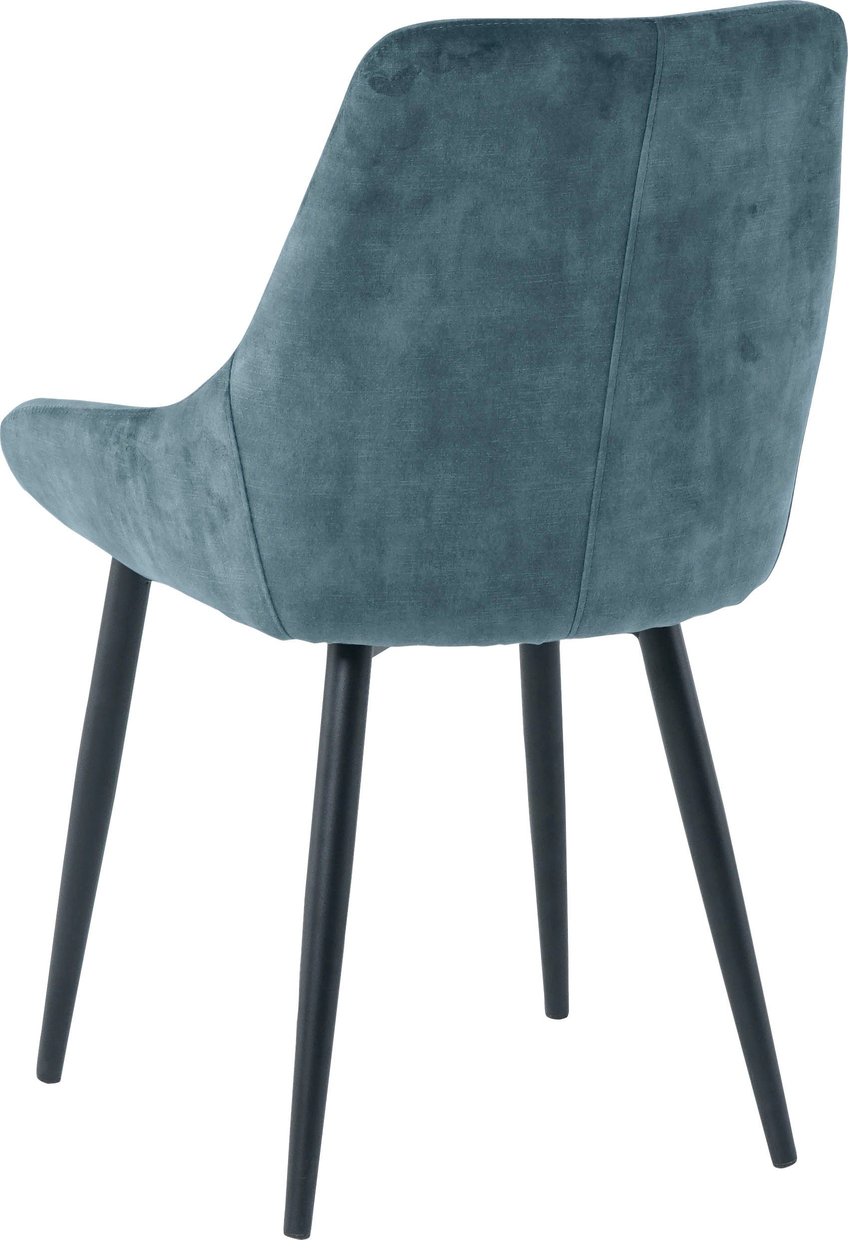 SIT Stoel glamoureuze bekleding in fluwelige look (set, 2 stuks)