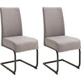 mca furniture eetkamerstoel esteli bekleding fijnweefsel, stoel belastbaar tot 120 kg (set, 2 stuks) grijs