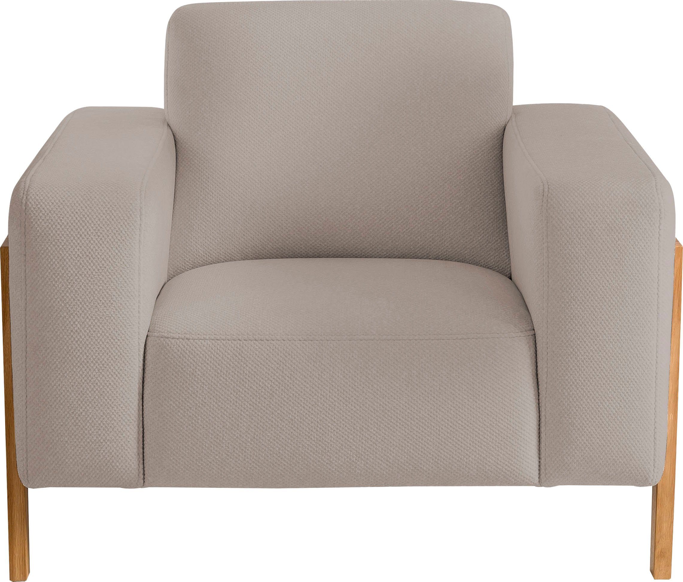 exxpo - sofa fashion Fauteuil Starr, loungesessel in scandinavisch design, met massief houten poten, vrij plaatsbaar in de ruimte fauteuils