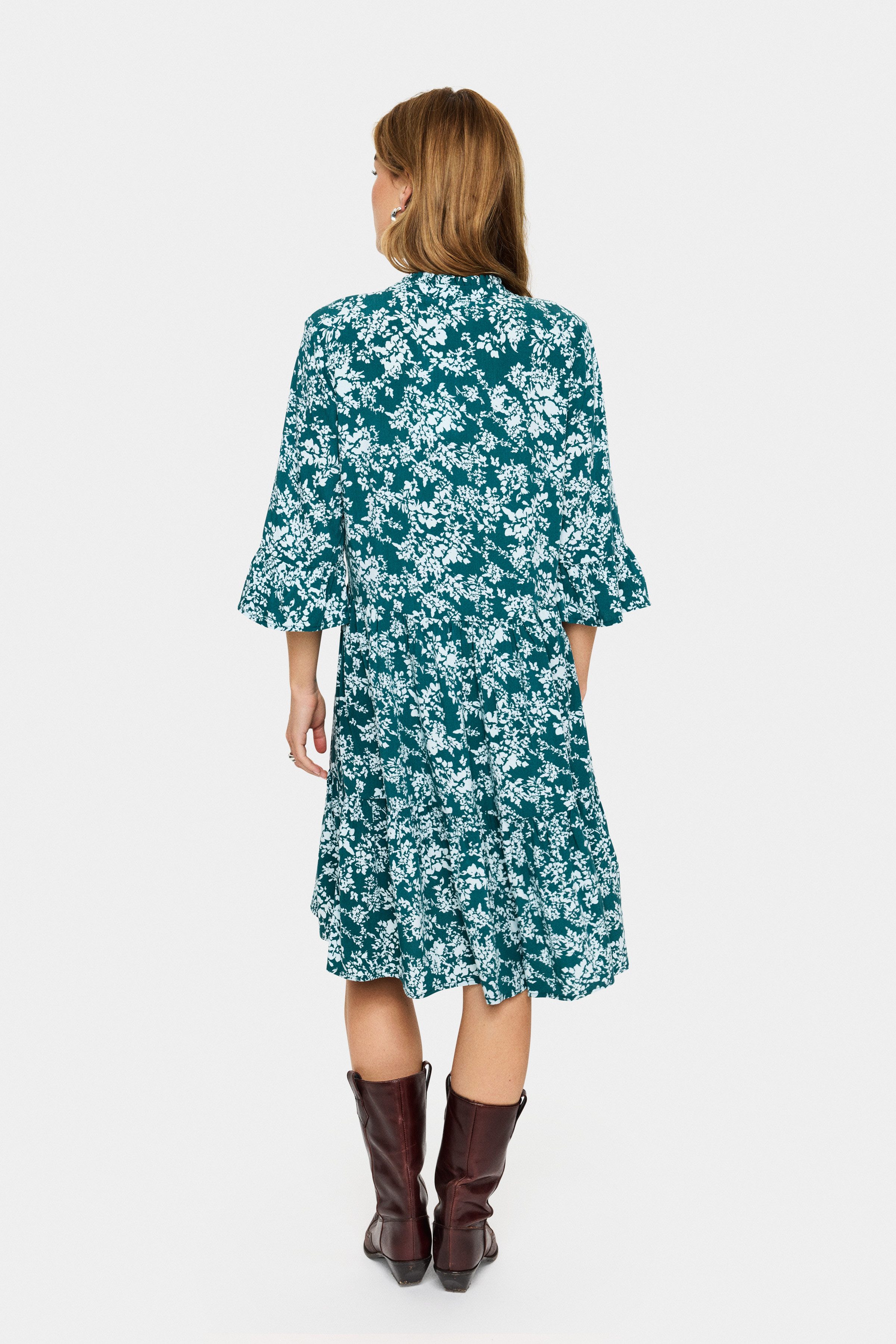 Saint Tropez Blousejurk EdaSZ dress met volants en 3/4 mouwen