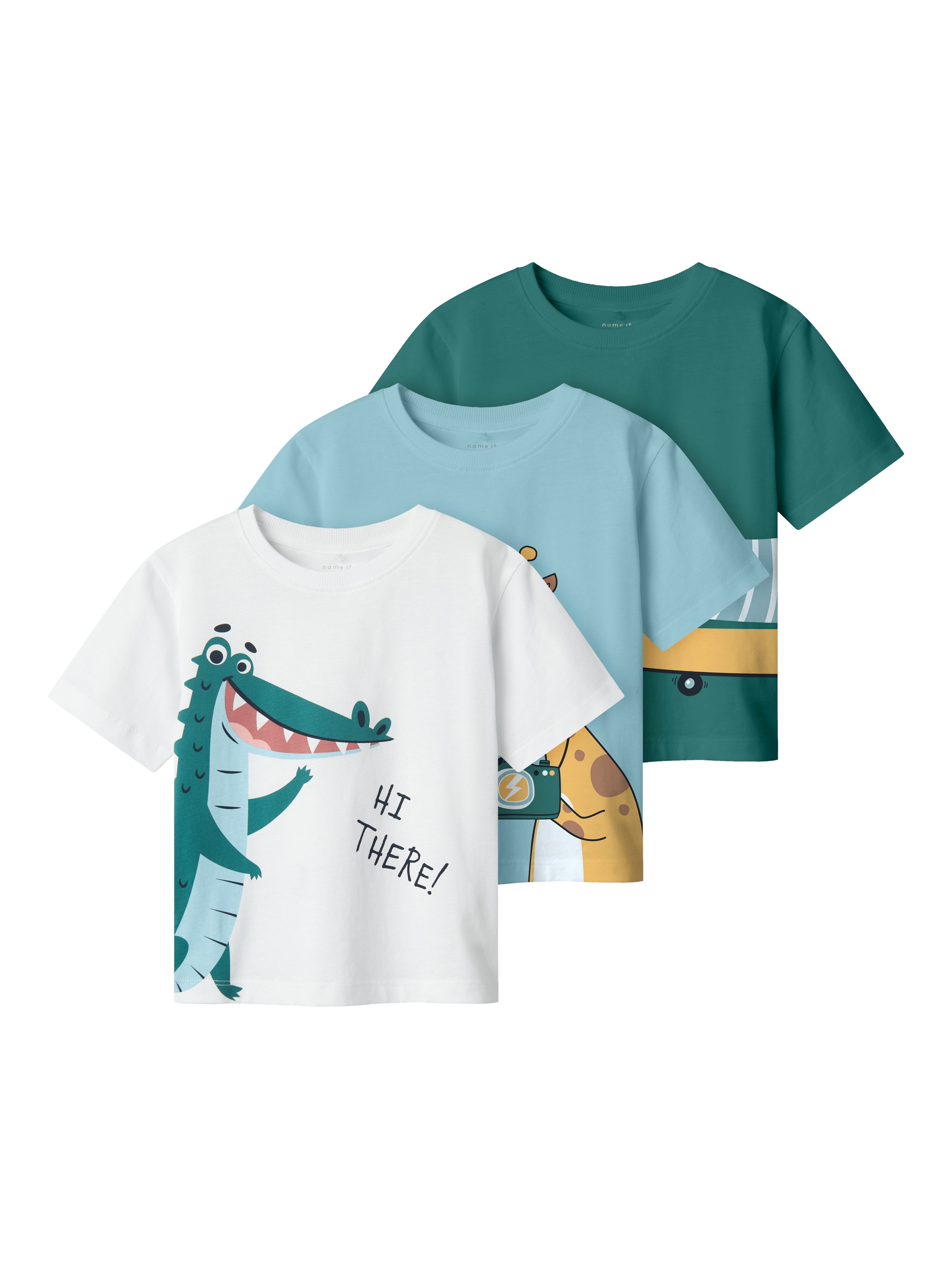 Name It T-shirt NMMHELGE 3P SS NREG TOP PB