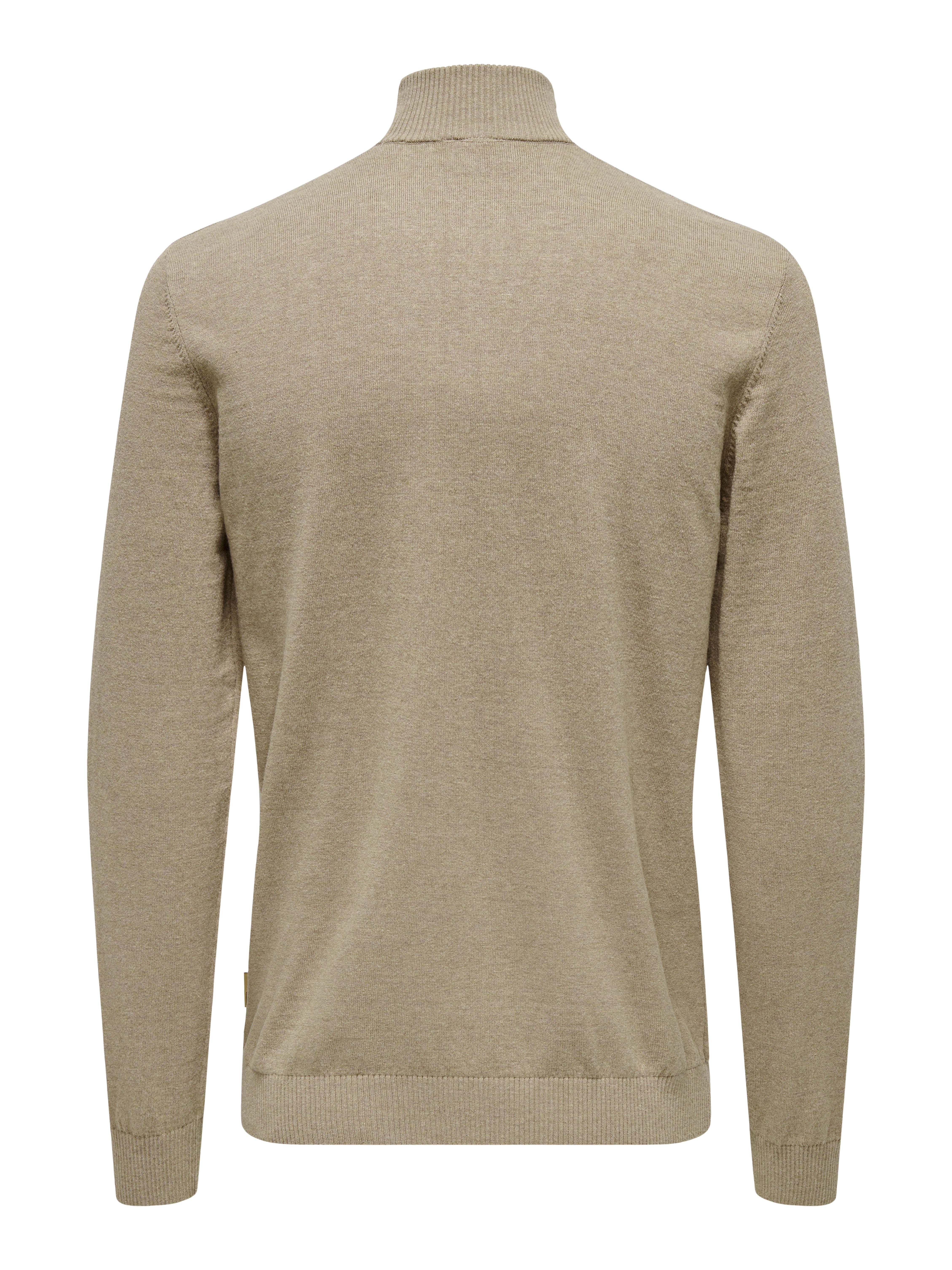 ONLY & SONS Schipperstrui ONSLOUI REG 12 MEL HALF ZIP KNIT NOOS