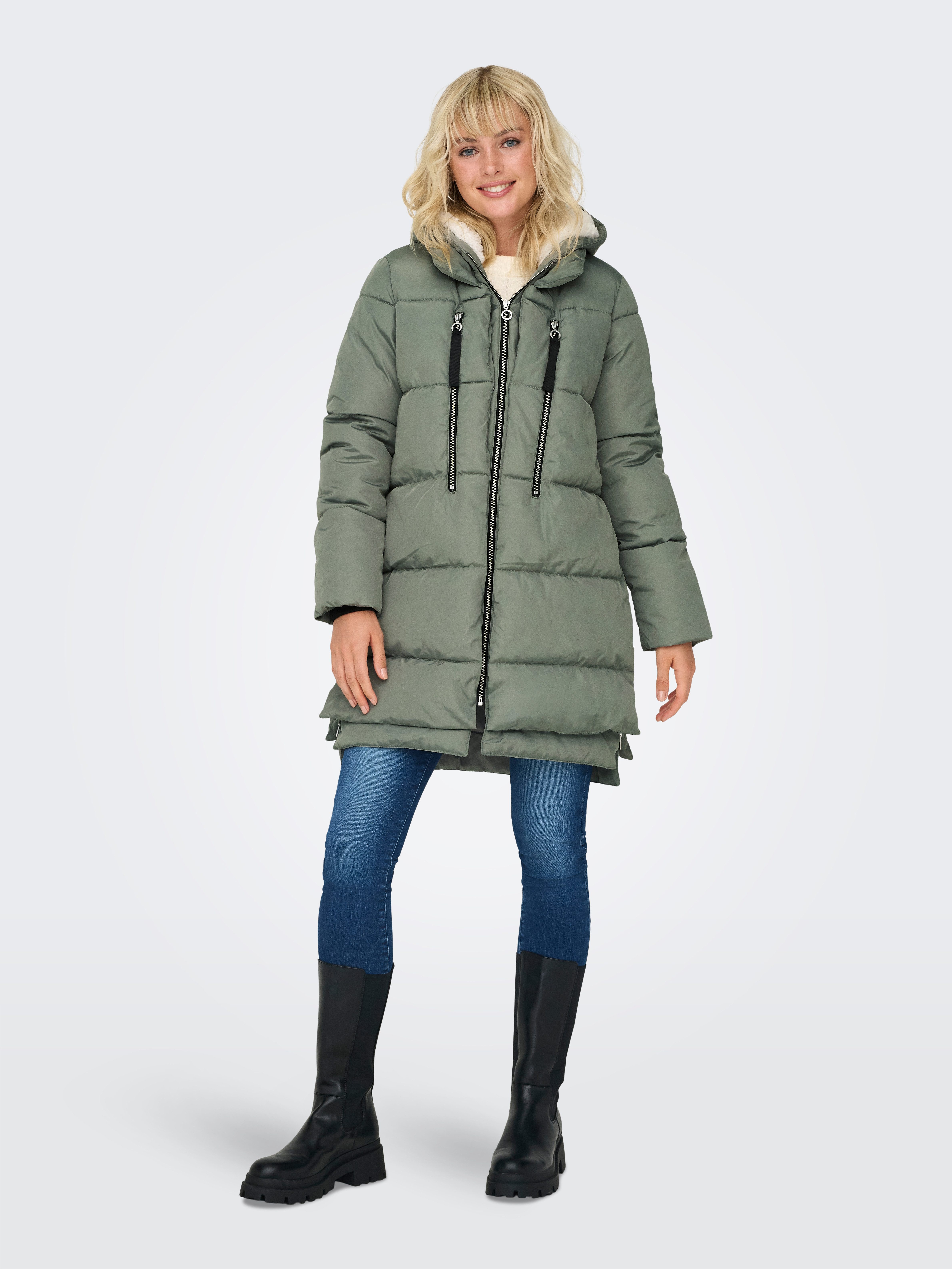 Only Gewatteerde jas ONLNEWNORA LONG PUFFER COAT LIFE CC OTW