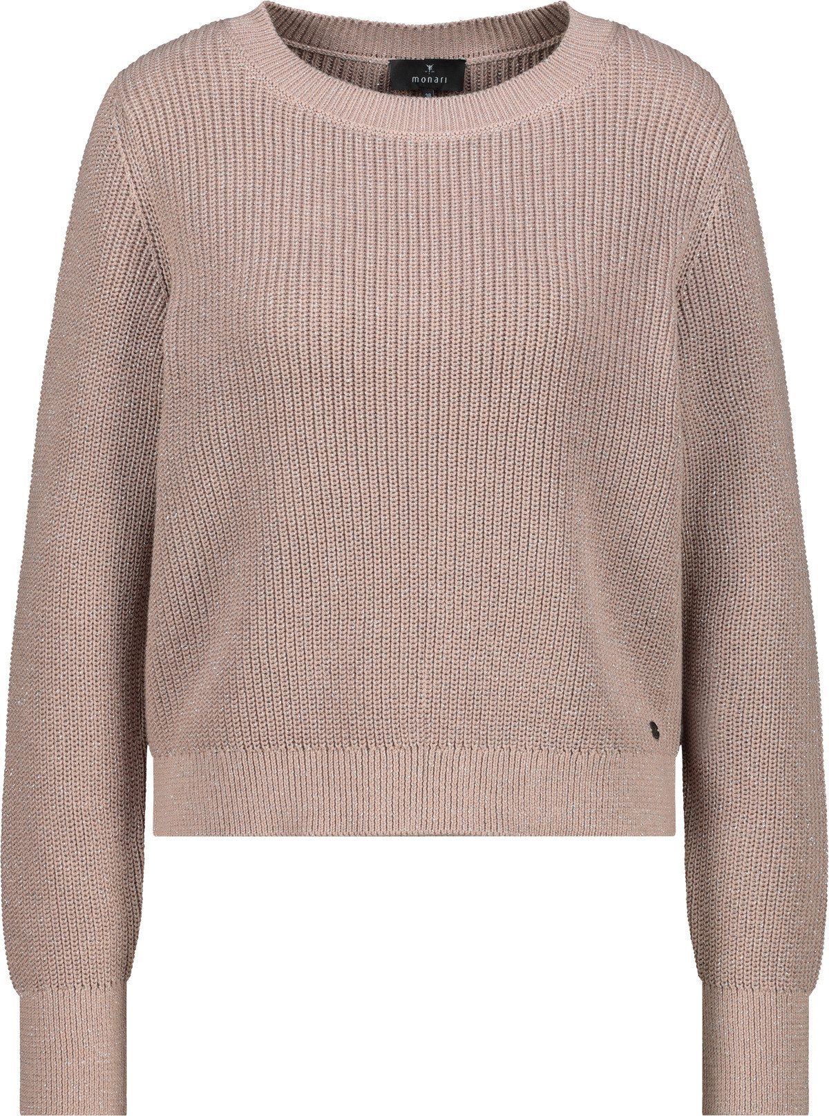 Monari Gebreide Trui Basic Lurex Met een ronde hals