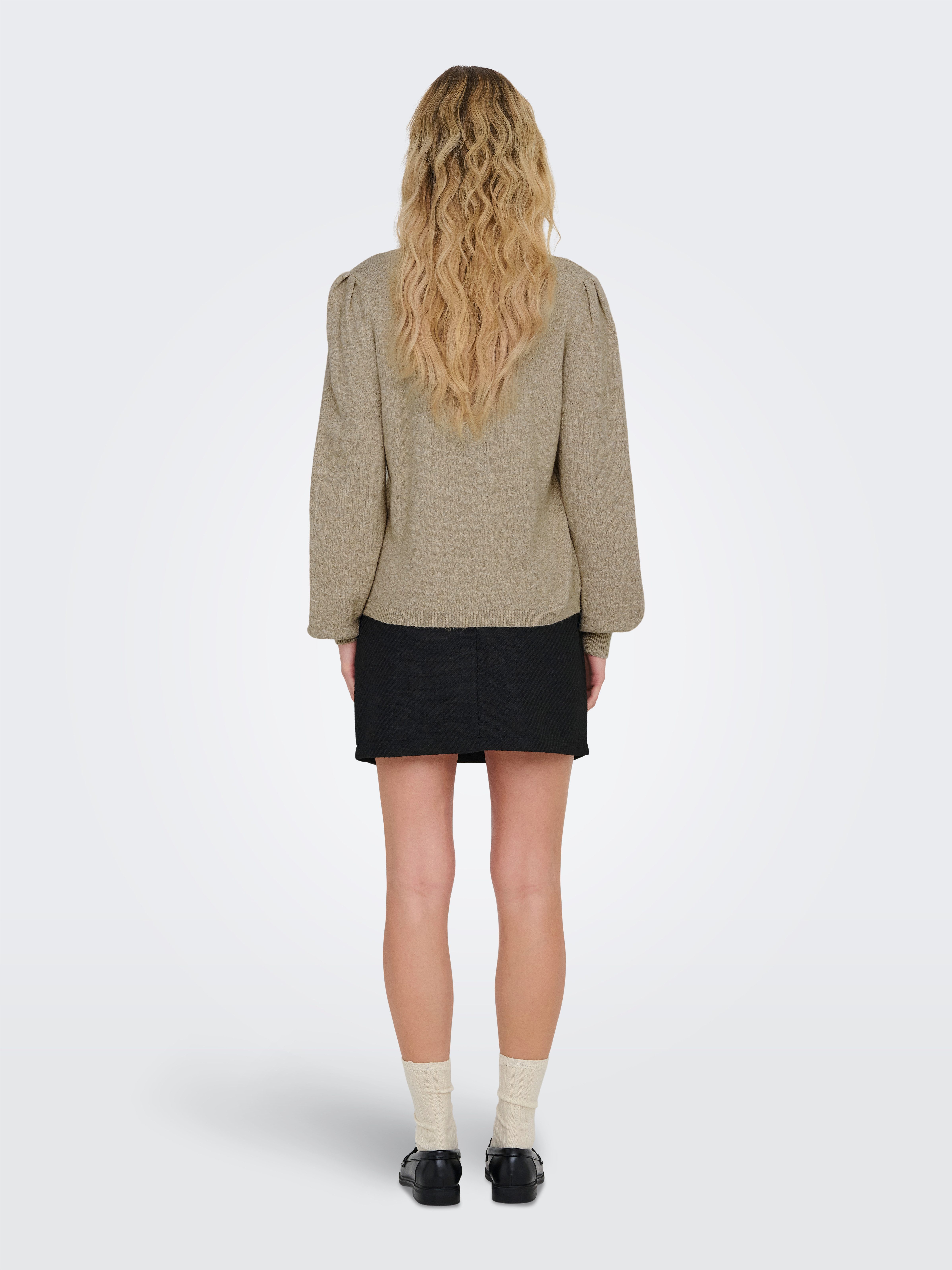Only Trui met ronde hals ONLKATIA LS STRUCTURE PUFF O-NECK CC KNT