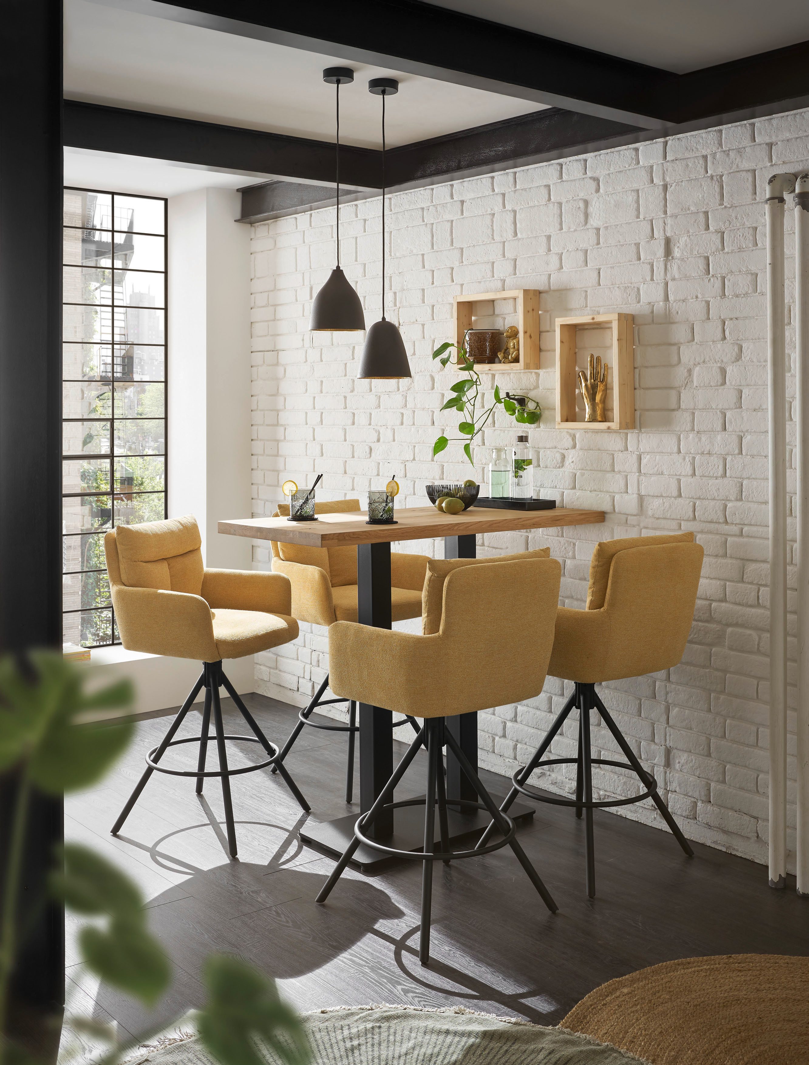Stolkom Bartafel Jay eik massief hout geolied, hoge tafel BxHxD 120x104x60 cm