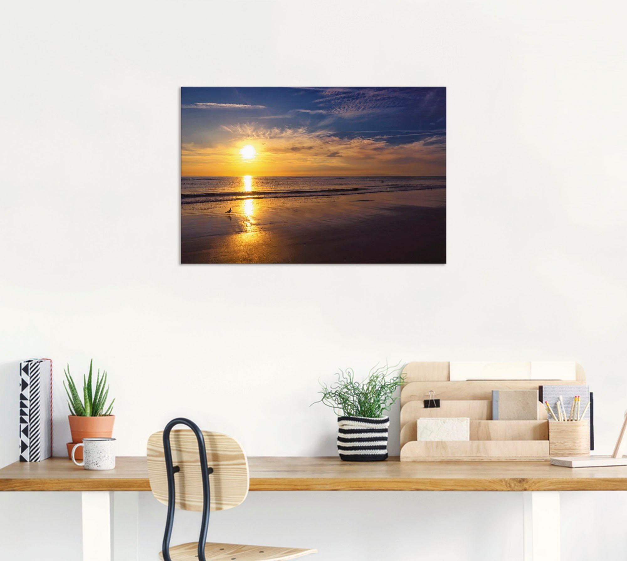 Artland Artprint Zonsondergang SPO als artprint van aluminium, artprint op linnen, muursticker, verschillende maten