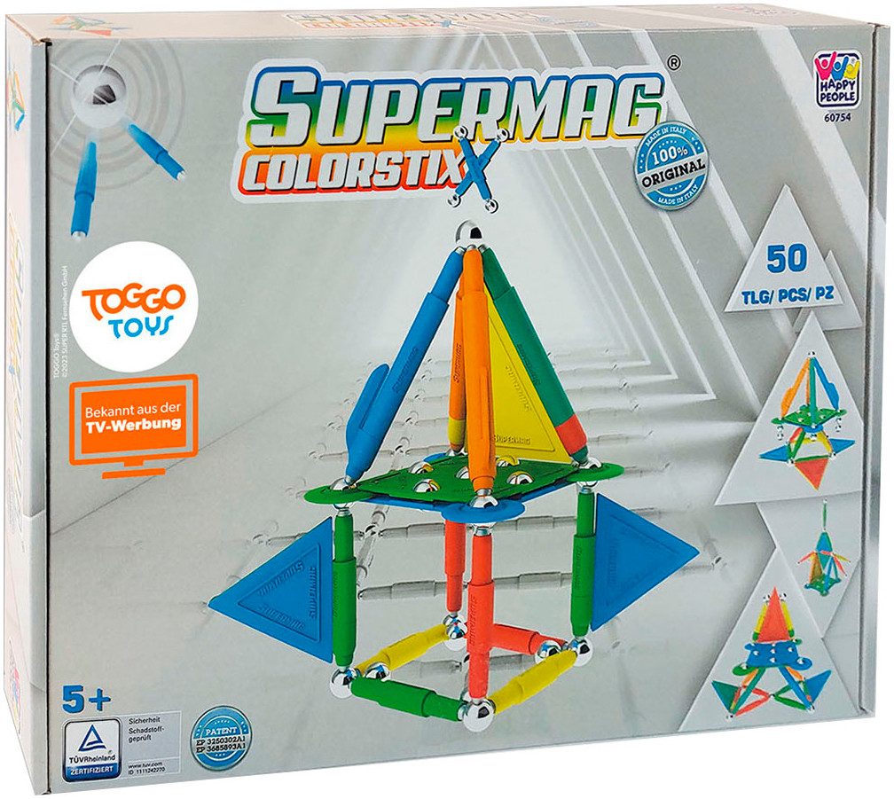 Happy People Magnetische speelblokken Supermag Color Stix (set, 50 stuks)
