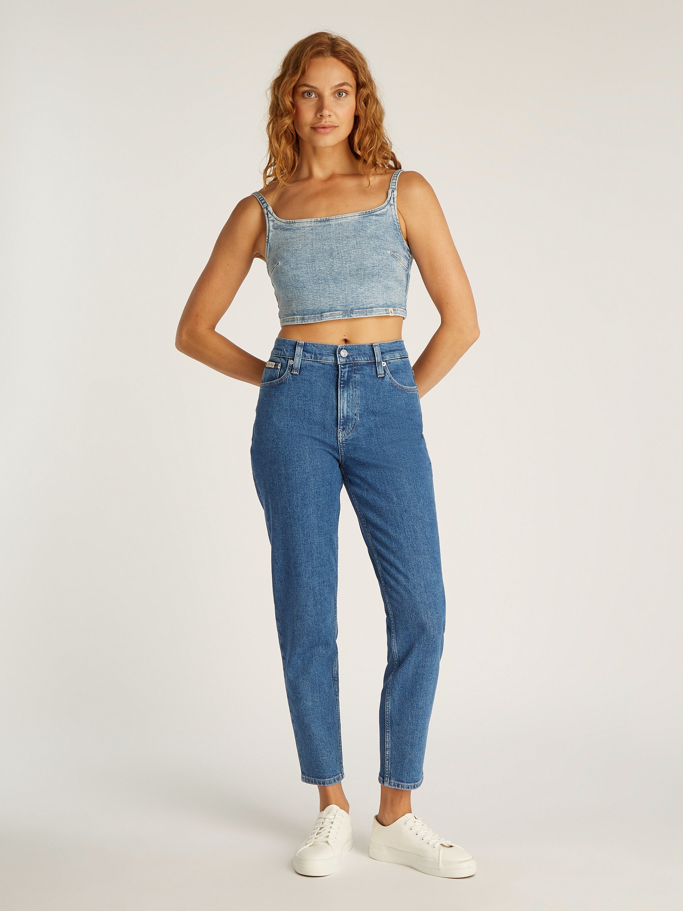 Calvin Klein Mom jeans MOM JEAN met logo-badge