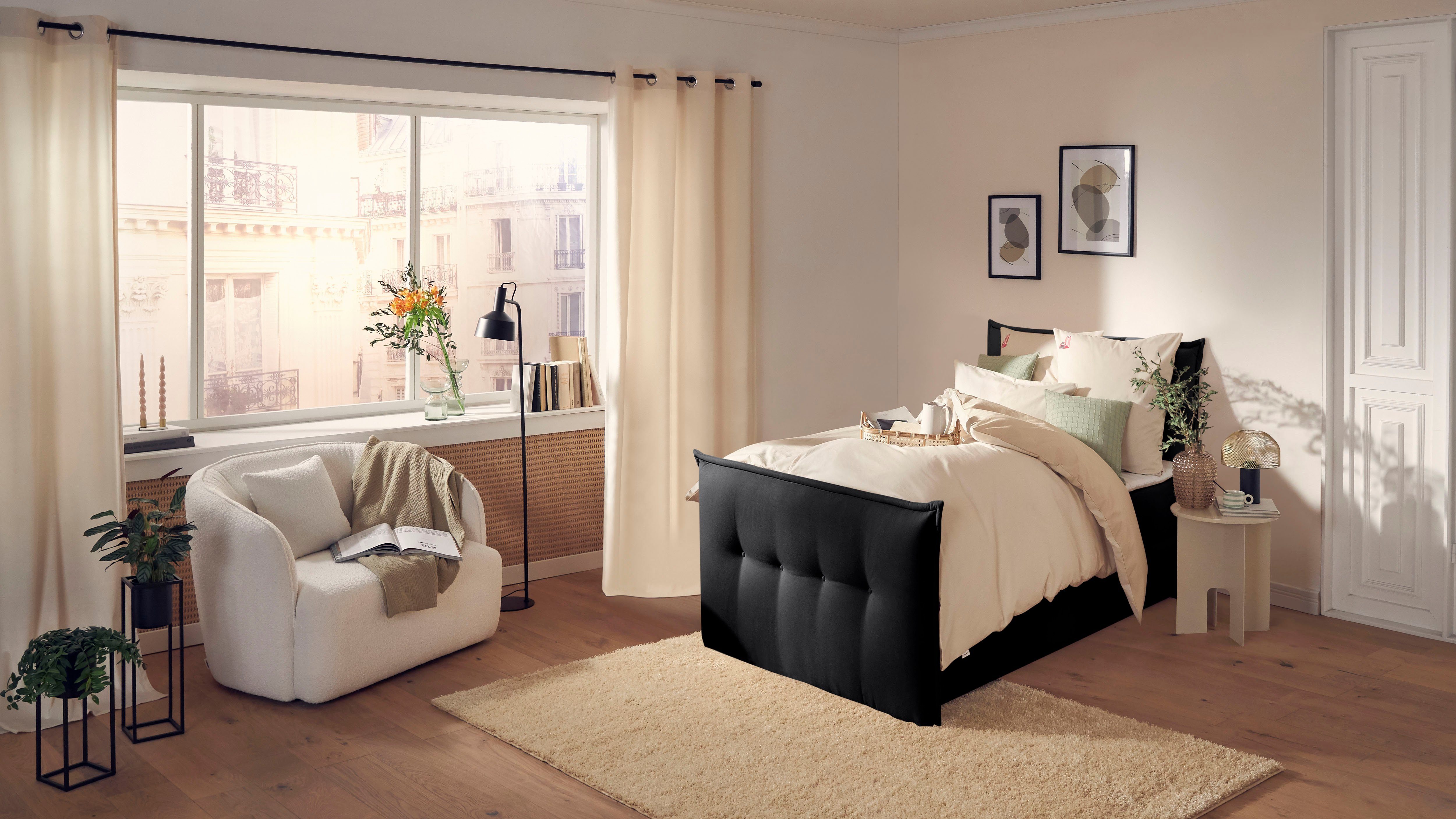 andas Boxspring Lichtgewicht inclusief voetbord, bedkist & topmatras, in 4 breedten en 2 hardheden