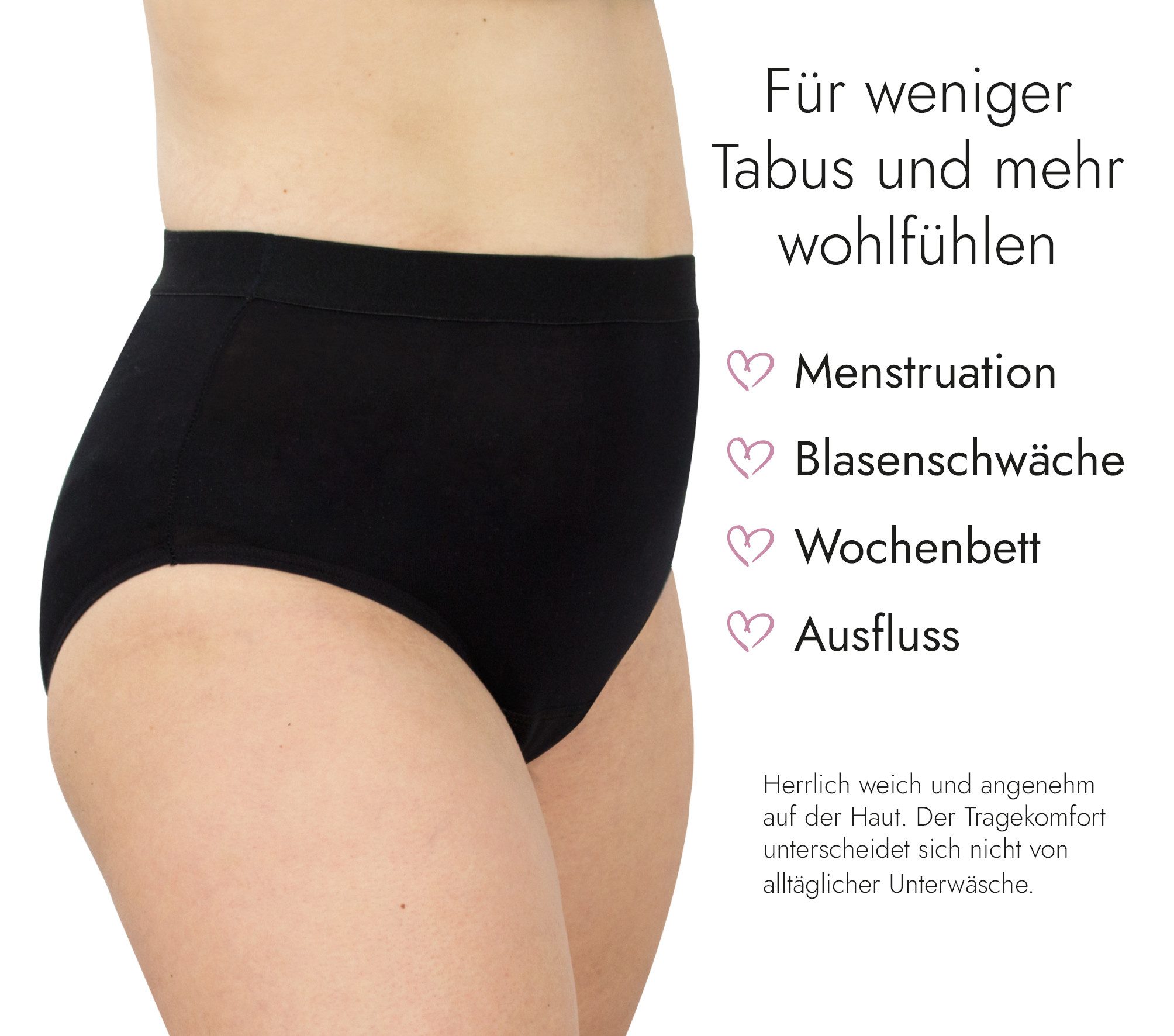 Hydas Incontinentieslip mit integrierter dünner, 5-Lagen-Technologie Saugeinlage, High-Waist