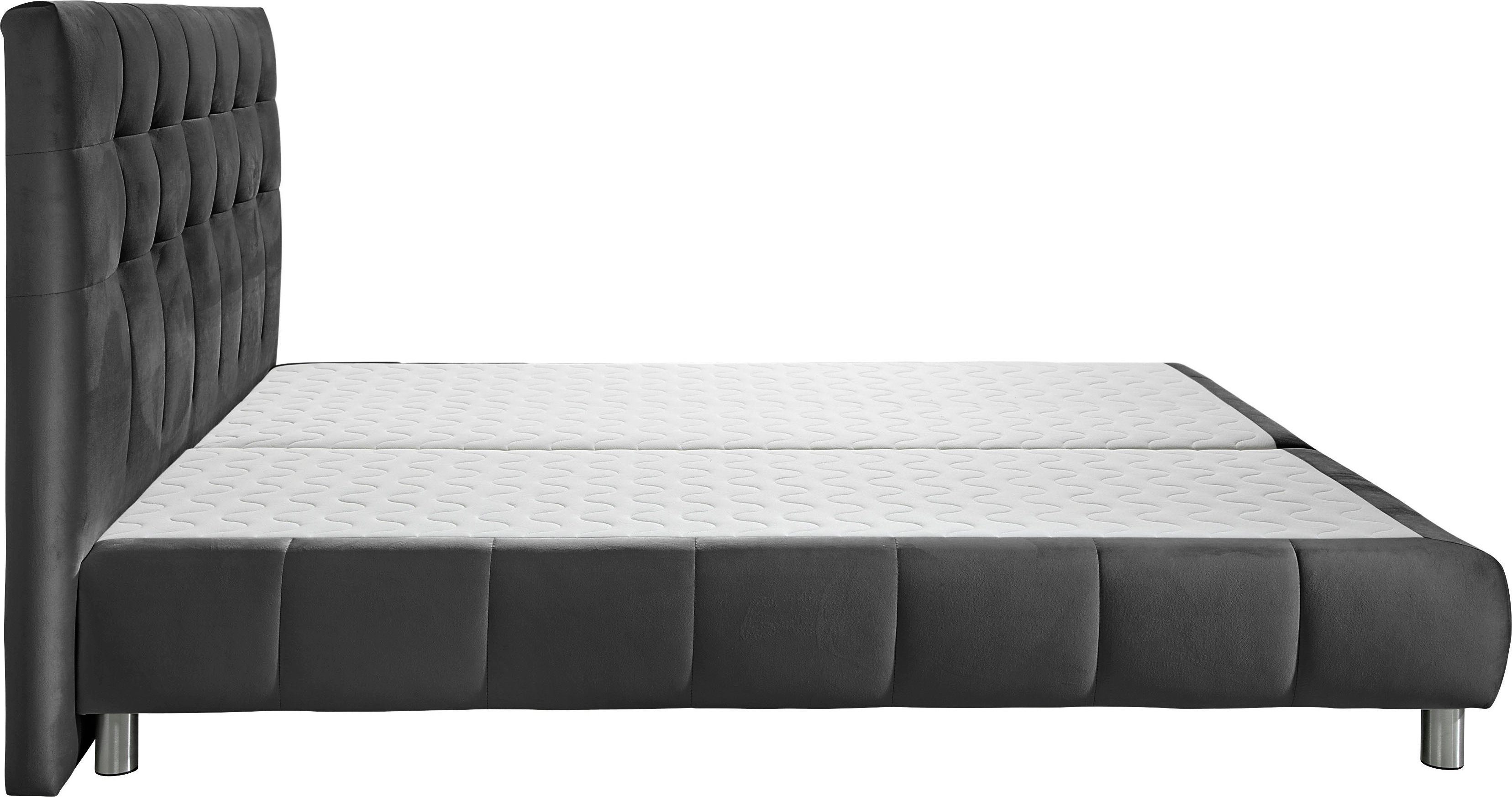 andas Boxspring Salo XXL in fluwelige look of structuurstof, 6 breedten in extra lang 220 cm, 4 hardheden