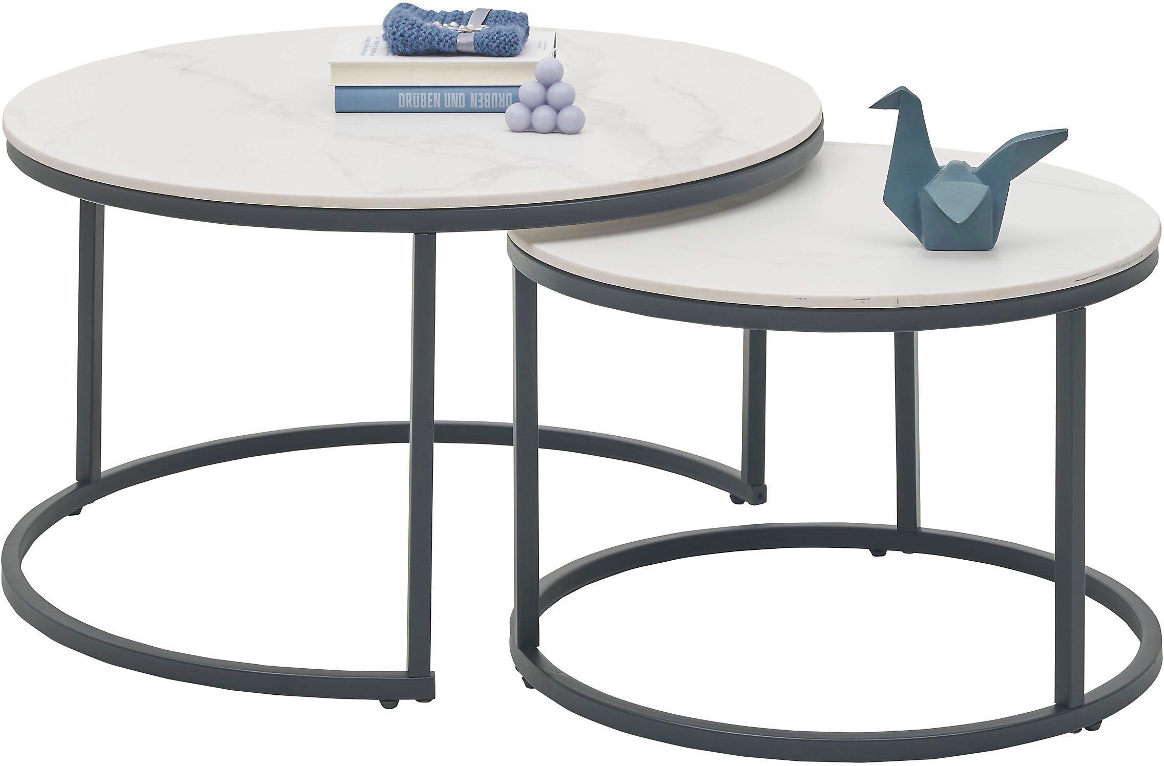 Stolkom Salontafel Gino 2-delig set keramiek, tafel gemarmerd
