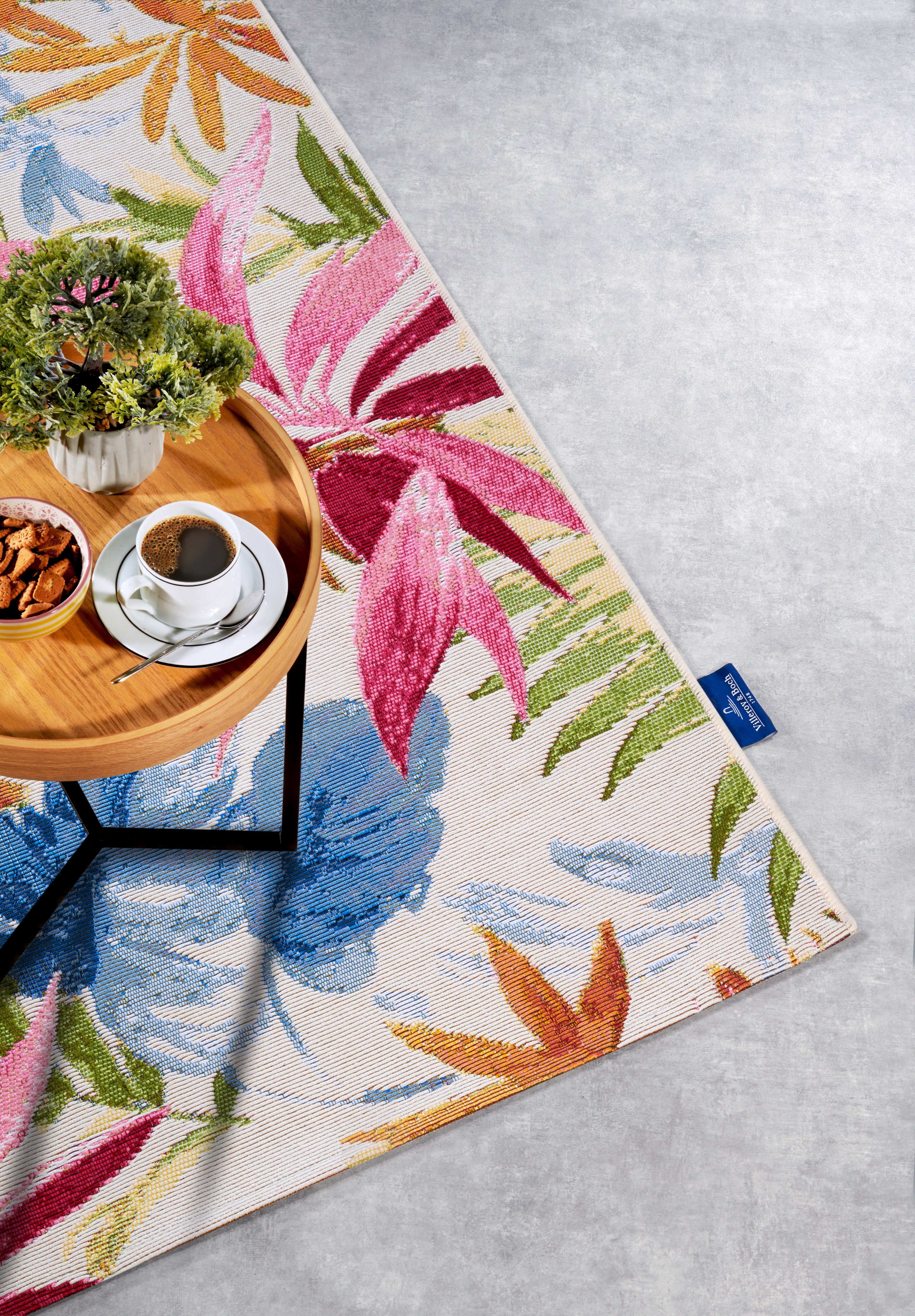 Villeroy & Boch Outdoorkleed Victor Buiten, vlakweefsel, weerbestendig, balkon, tuin, bloemig, terras