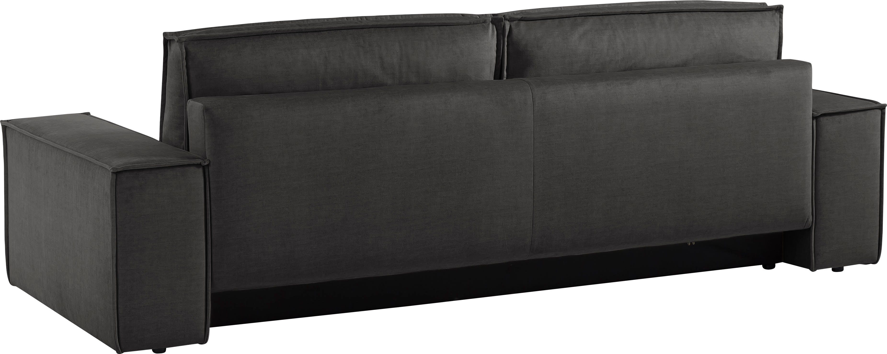 Home affaire 3-zitsbank SHERWOOD slaapbank (257 cm) ribfluweel, velours, vintage lederlook