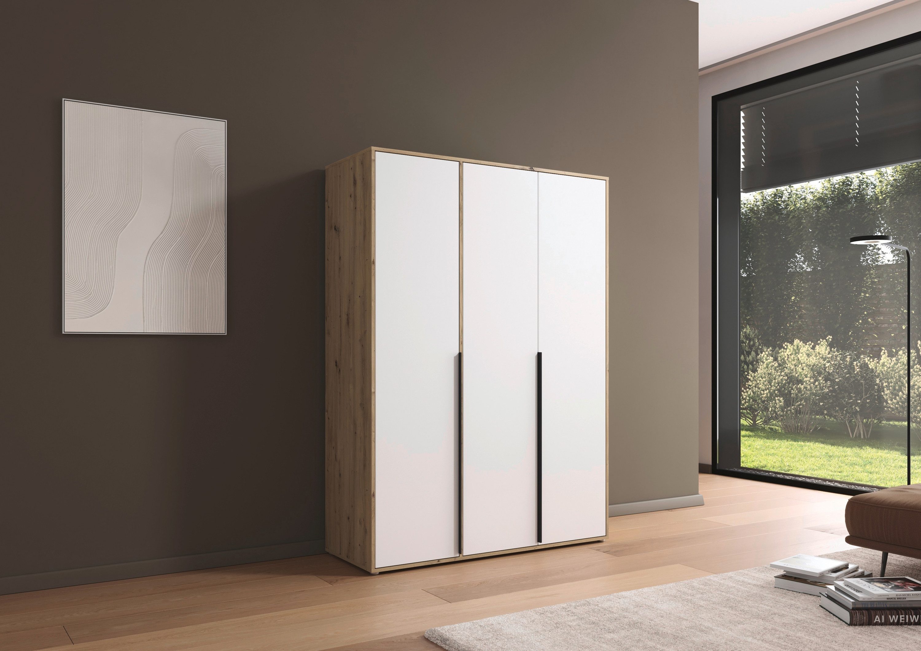 rauch Draaideurkast Kledingkast Kast Garderobe Wasmand NAGATA veel Opbergruimte met moderne stanggrepen in grijs metallic topseller made in germany