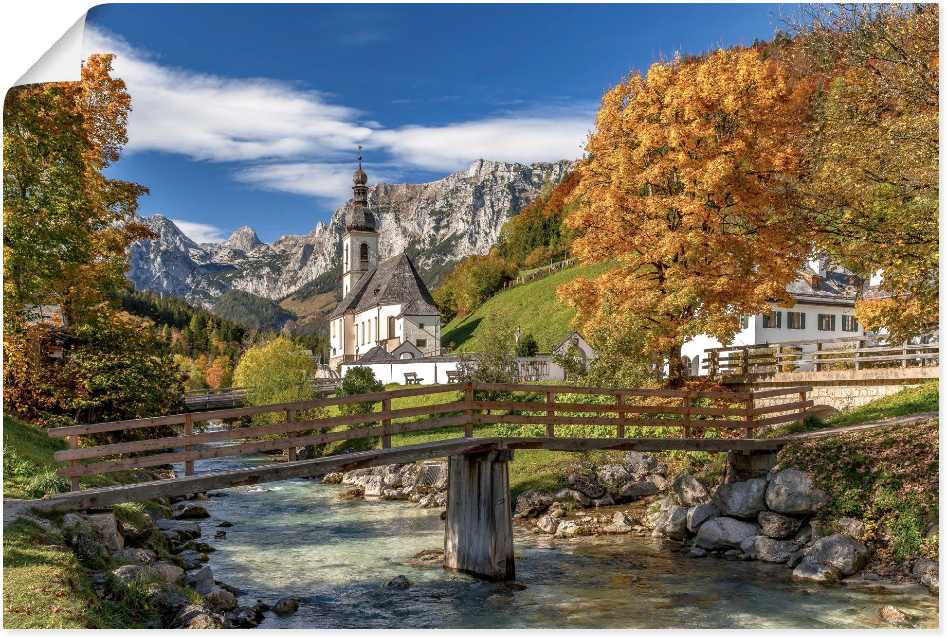 Artland Artprint Herfst in het Berchtesgadener land als artprint van aluminium, artprint op linnen, muursticker of poster in verschillende maten foto