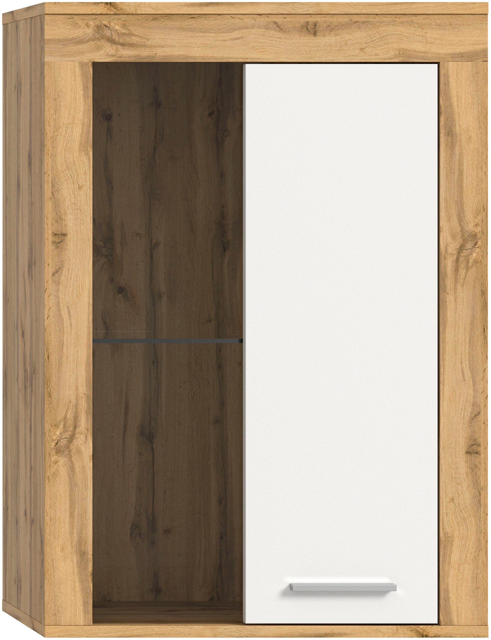 INOSIGN Vitrinekast Aosta, breedte 60 cm, staand of hangend, in verschillende kleuren Deurafdichting verwisselbaar, 1 glazen inlegvloer, hangvitrine, staande vitrine
