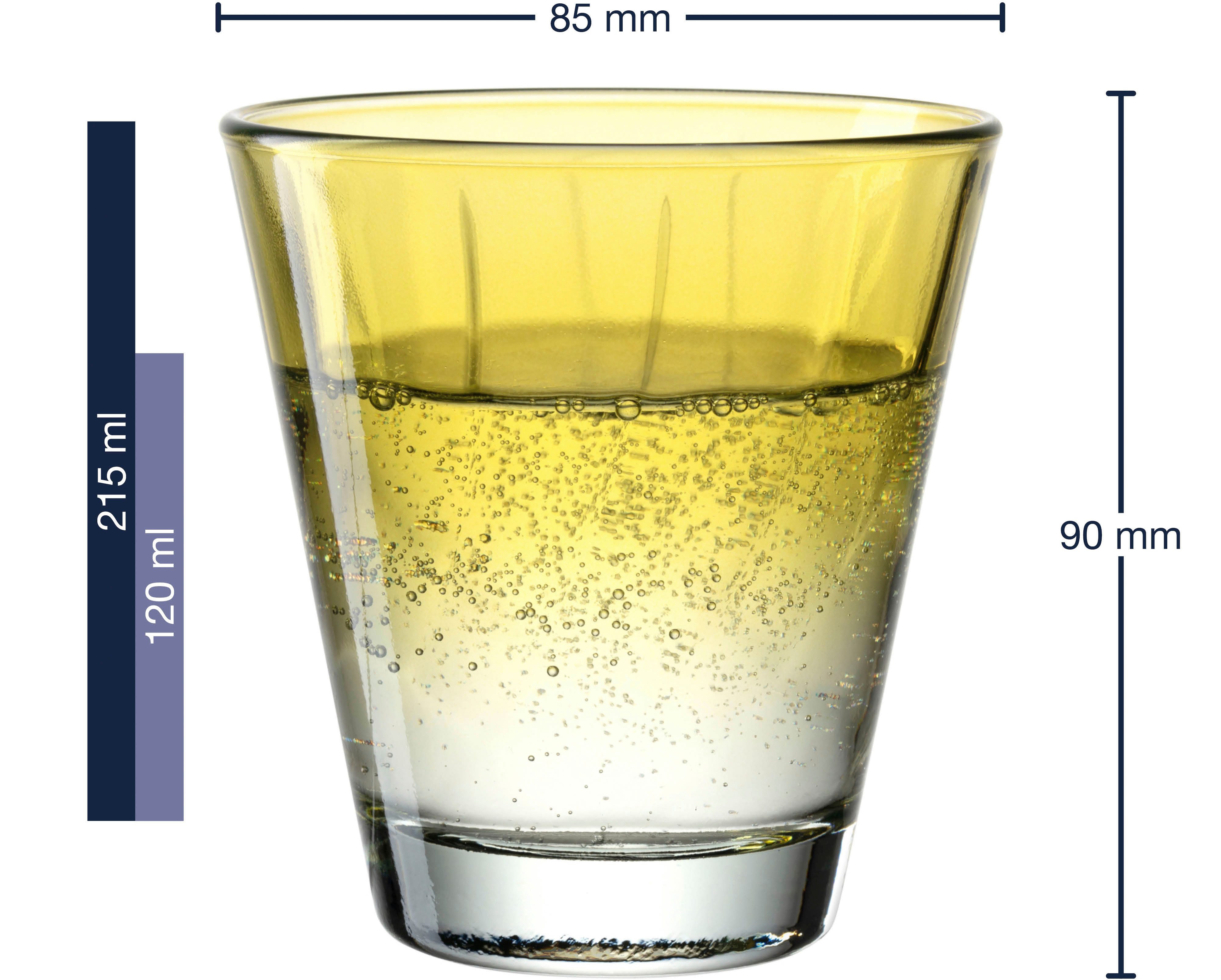 LEONARDO Glazenset Drinkglas, TWIST, 215 ml, 4-delig set (set, 4-delig)