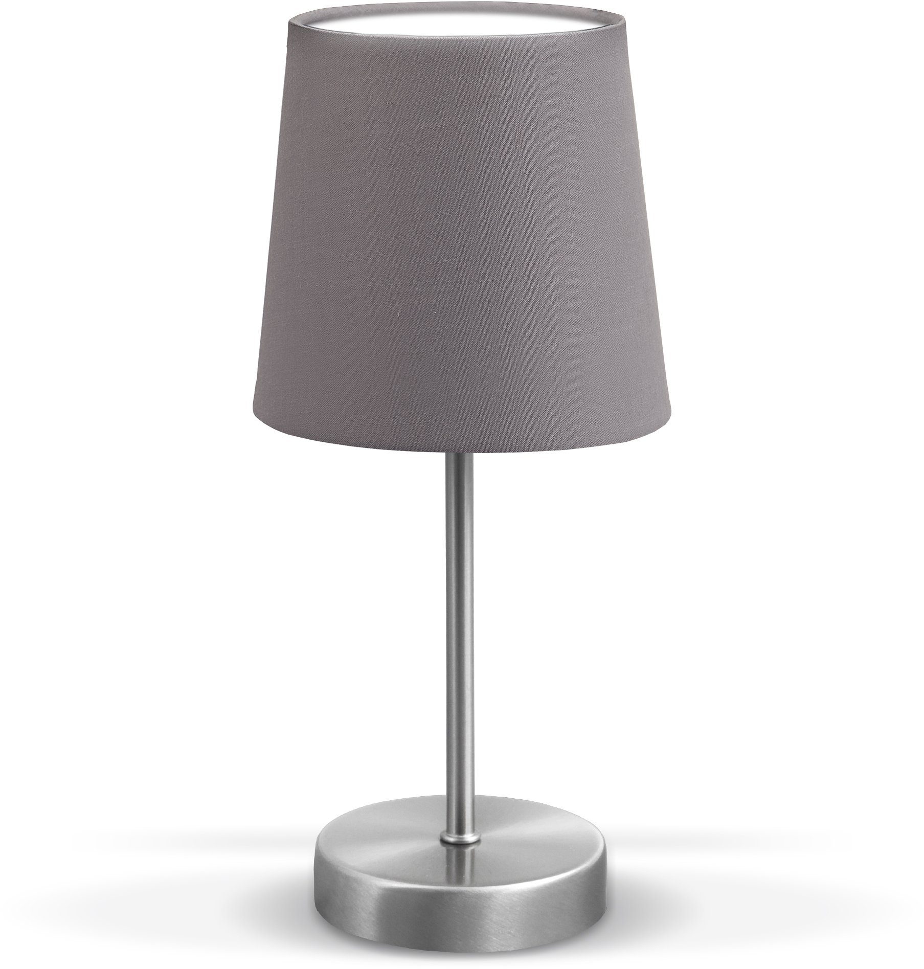 B.K.Licht Tafellamp Tafellamp, stof, nachttafellamp, woonkamerlamp, E14, grijs