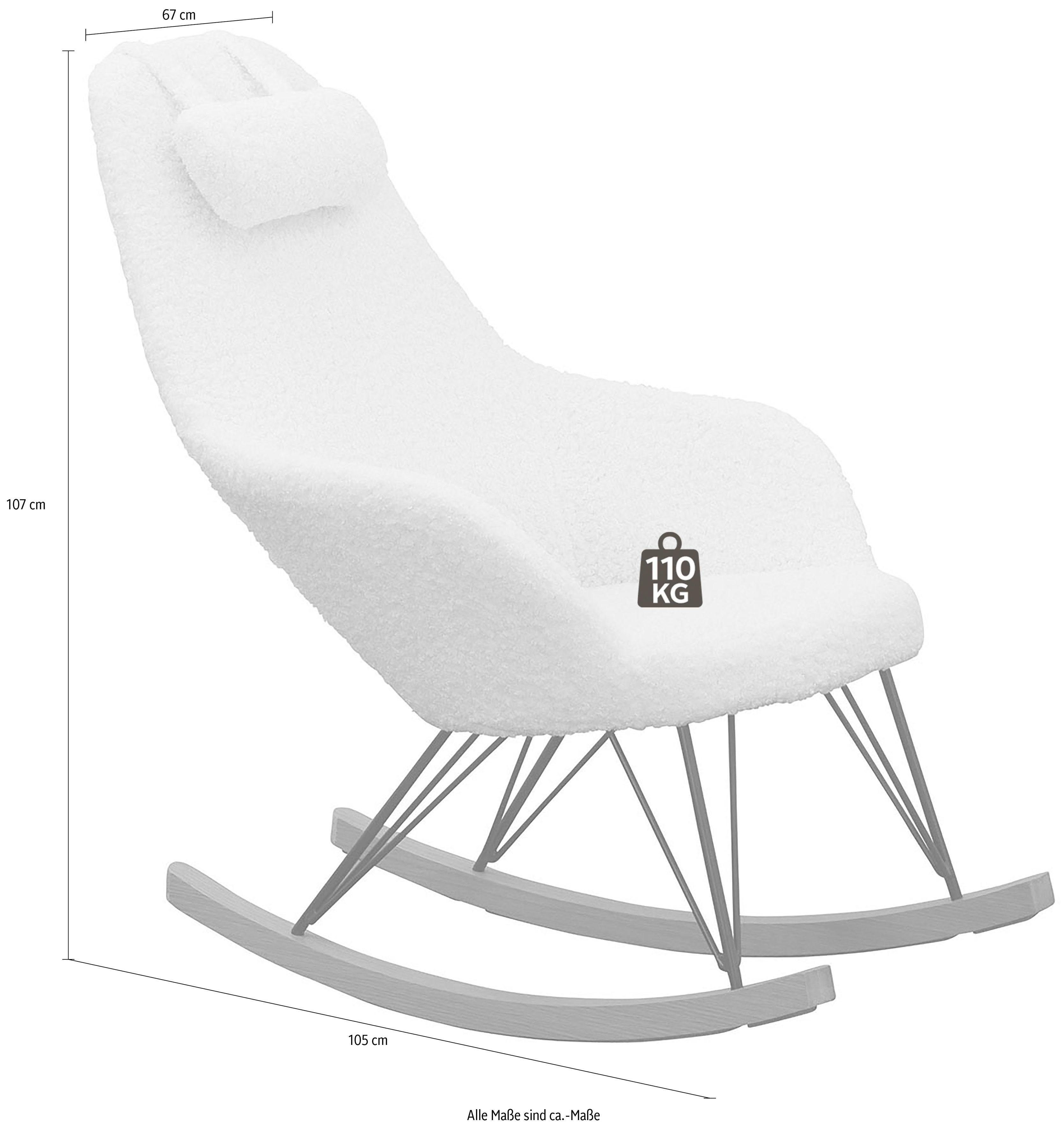 SalesFever Schommelstoel met bekleding in imitatiebont-look