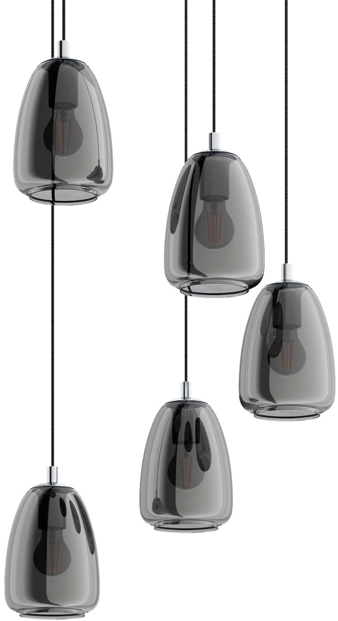 EGLO Hanglamp ALOBRASE chroom / ø54 x h150 cm / hanglamp / eettafellamp / keuken