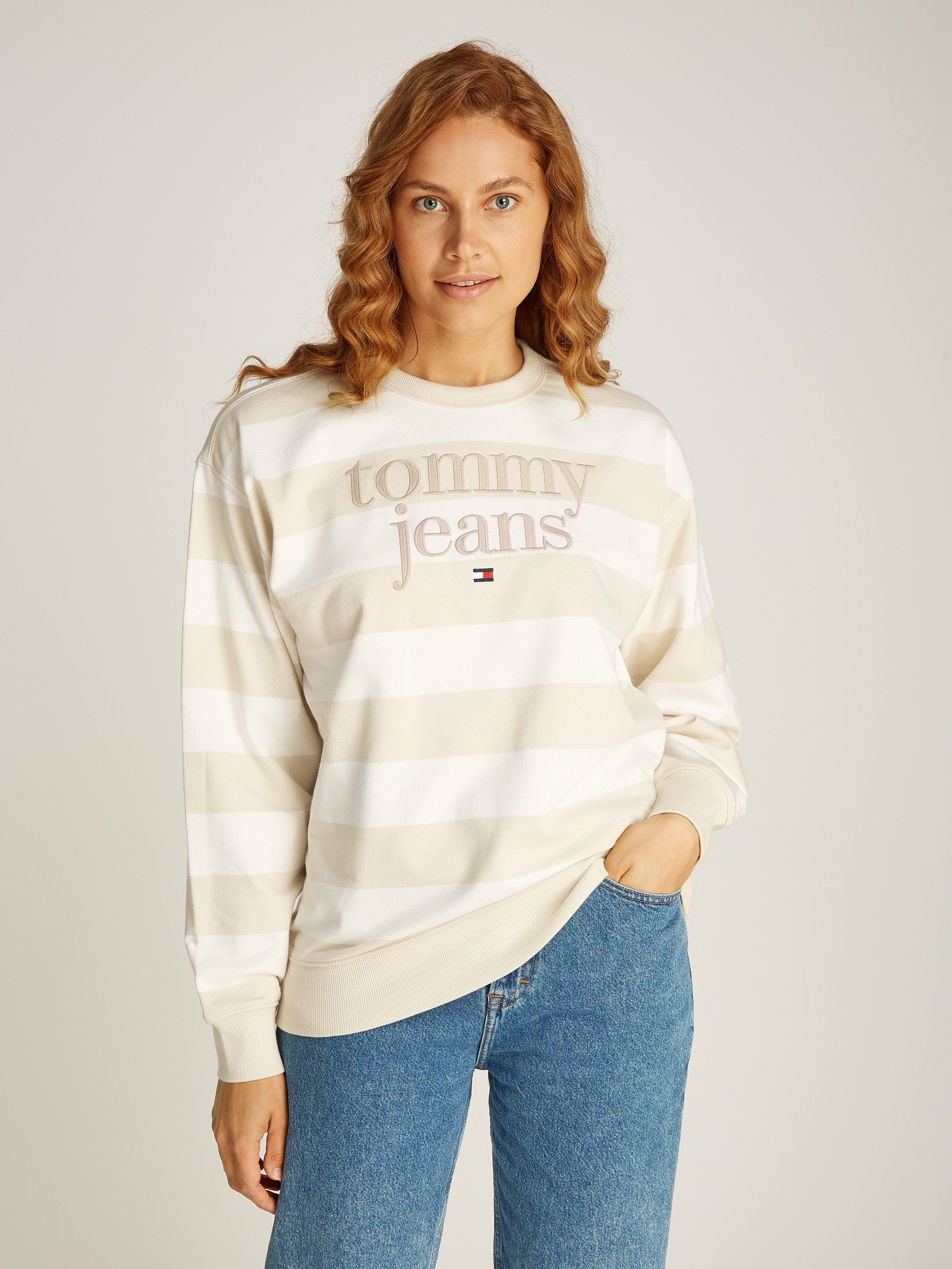 TOMMY JEANS Sweatshirt TJW RLX STRIPE ESS LOGO 1 CREW