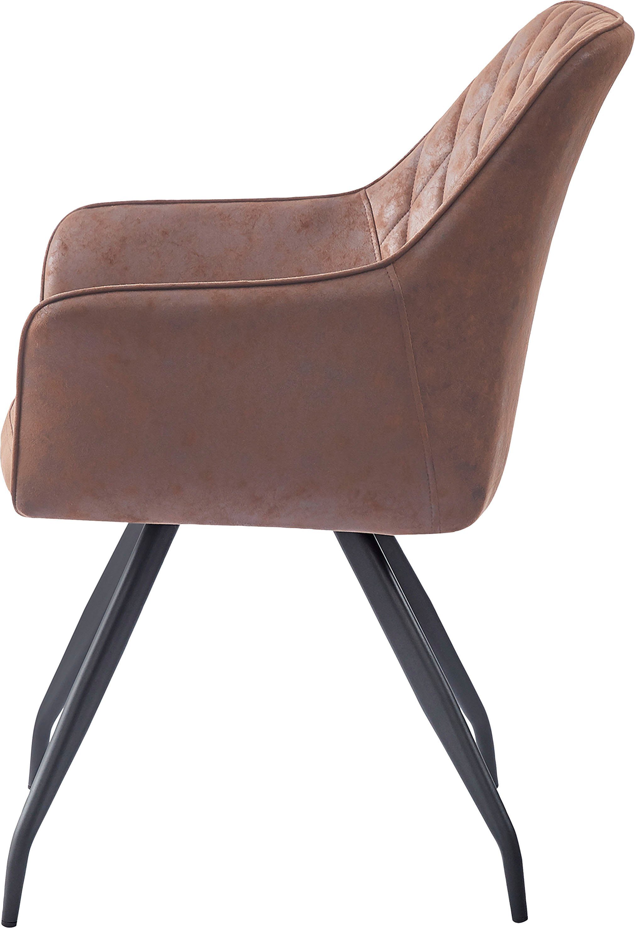 Kayoom Stoel Amber 225, elegante stoel met stiksel Elegante stoel met stiksels, moderne ijzeren poten (1 stuk)