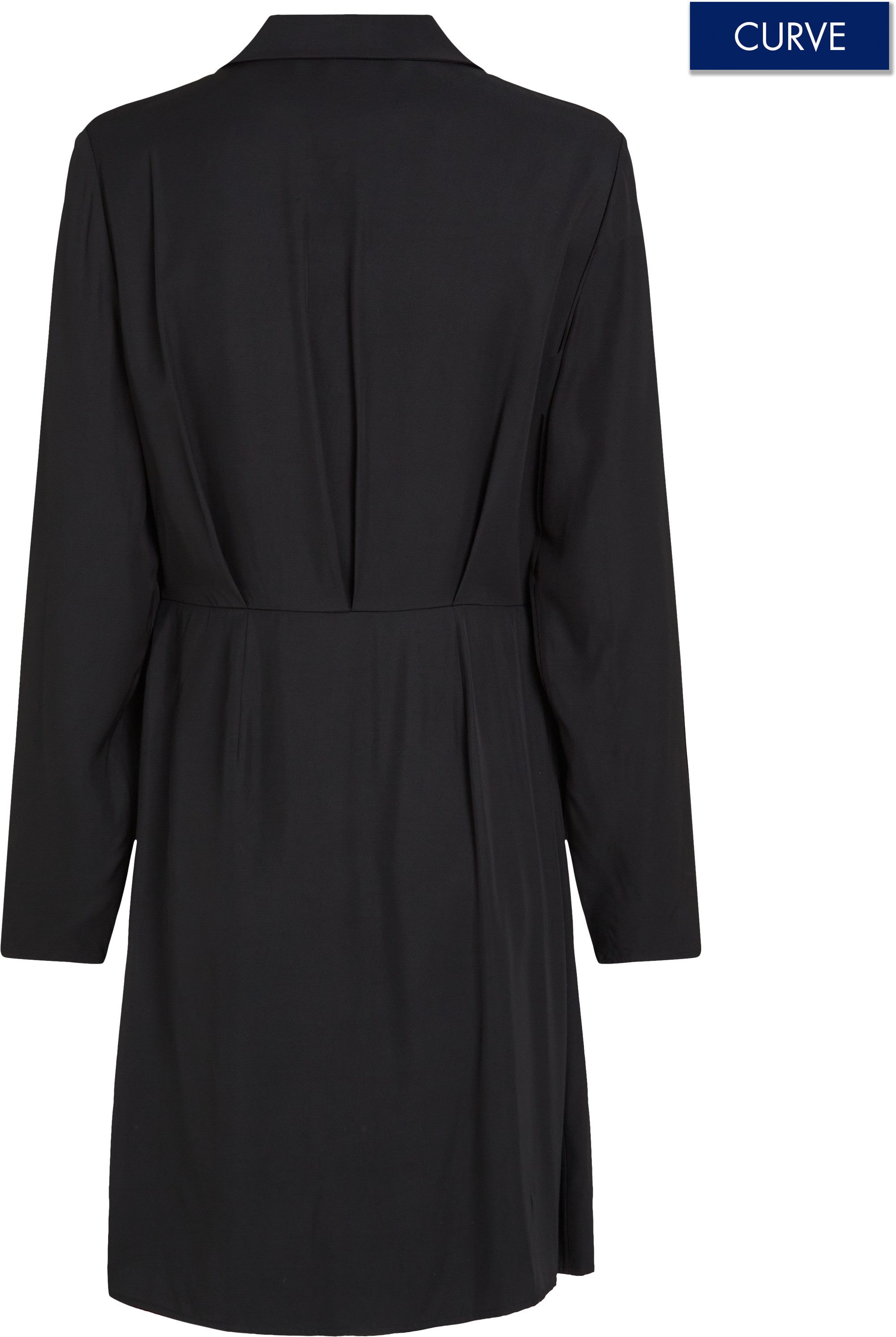 Tommy Hilfiger Curve Wikkeljurk CRV FLUID VIS WRAP SHORT DRESS in grote maten wikkel sluiting