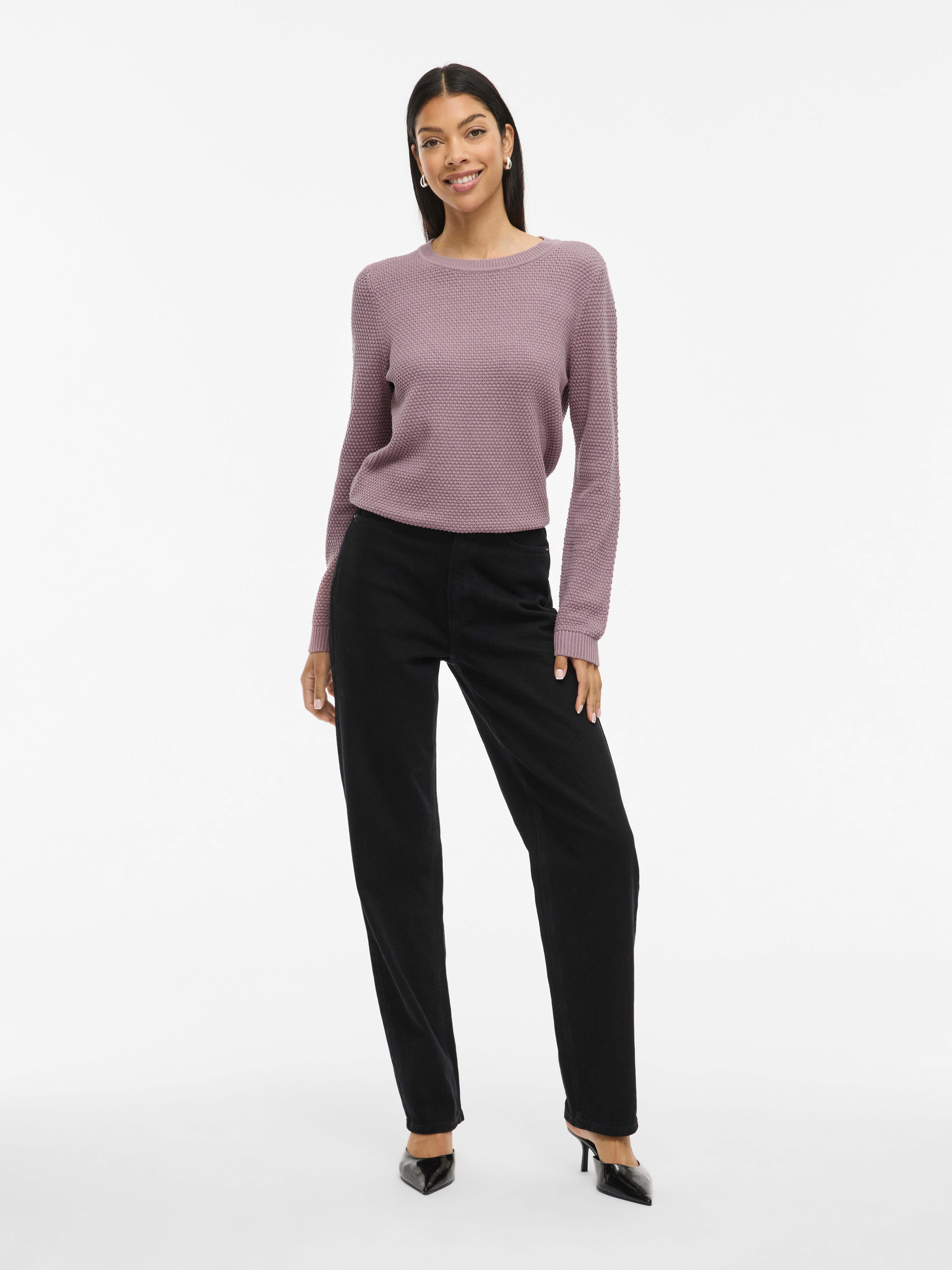 Vila Trui met ronde hals VIDALO O-NECK L/S KNIT TOP- NOOS