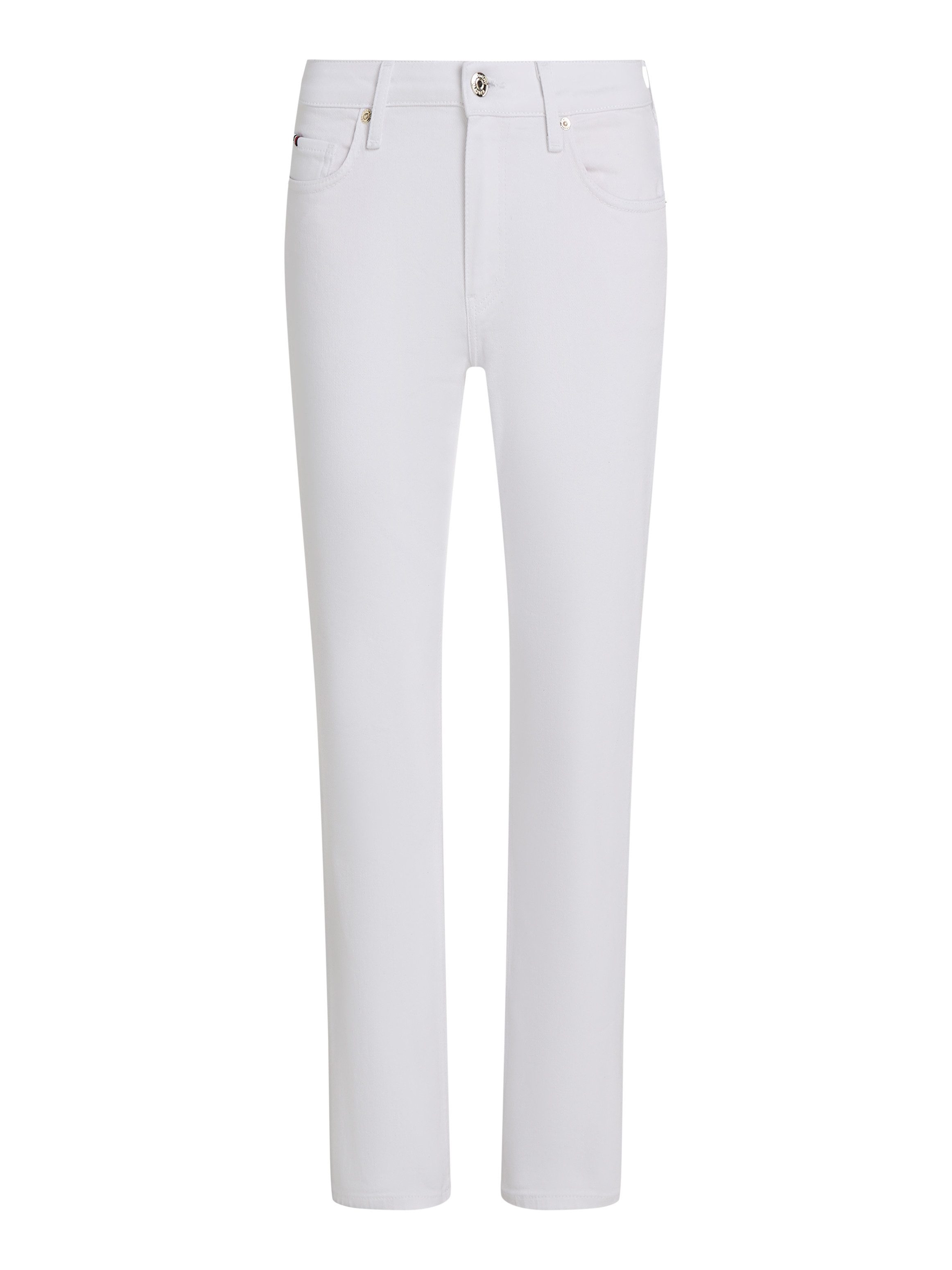 Tommy Hilfiger Straight jeans CLASSIC STRAIGHT RW ECRU met logo-badge, in enkel-lengte