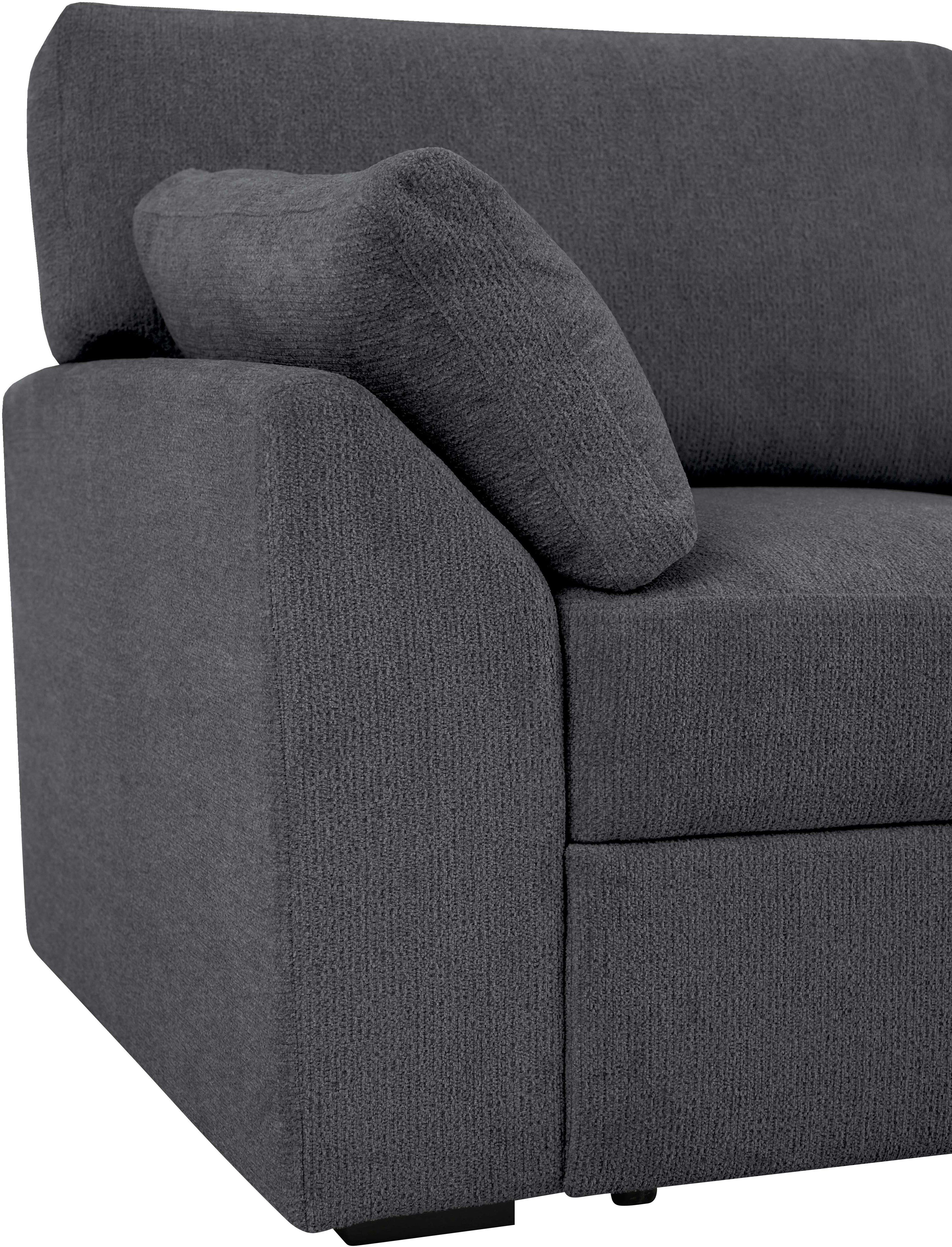 Home affaire 3-zitsbank Citry Breedte 233 cm, chenille, met bedfunctie, ligoppervlak 144x190 cm