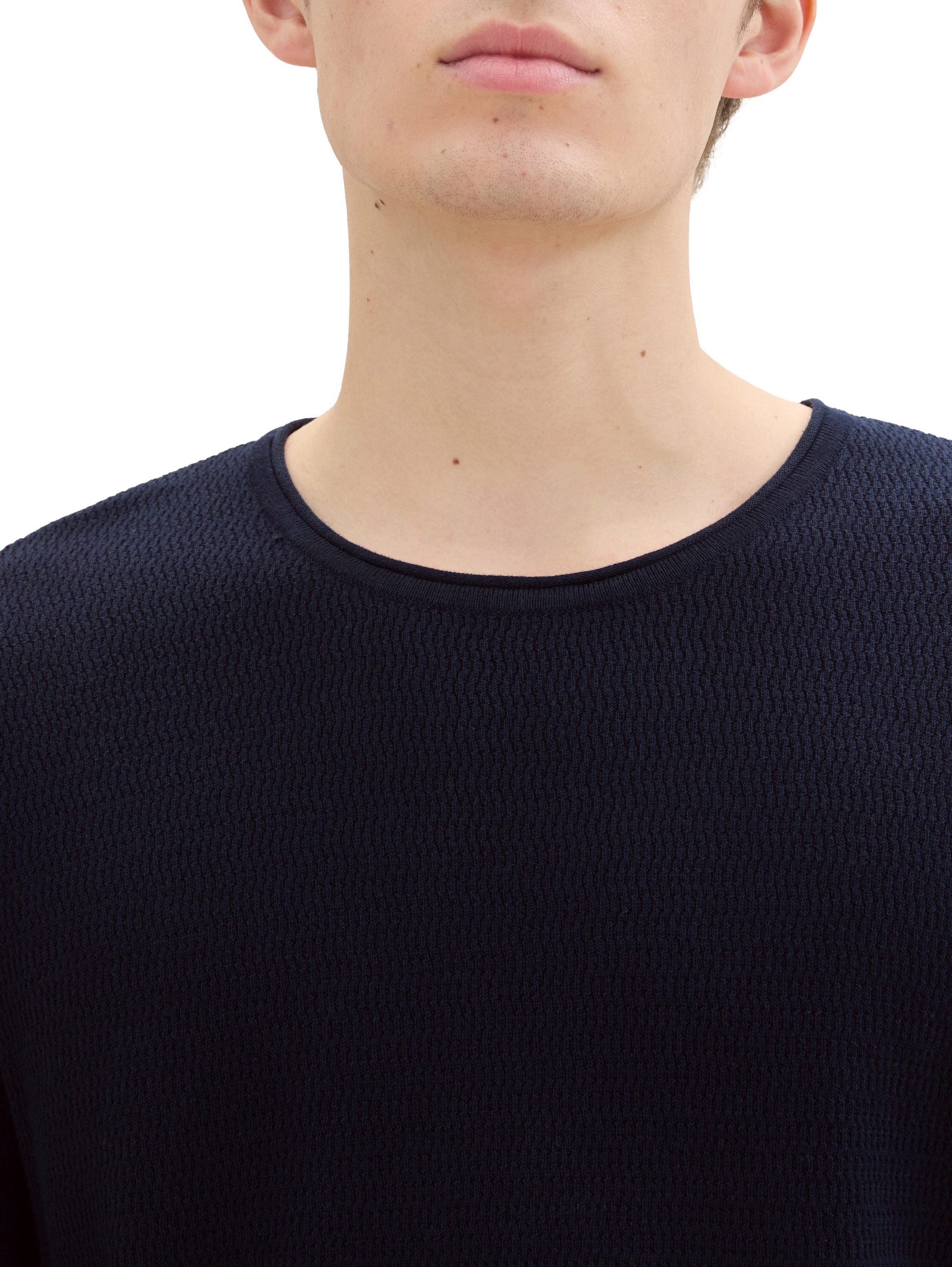 Tom Tailor Denim Trui met ronde hals met structuur
